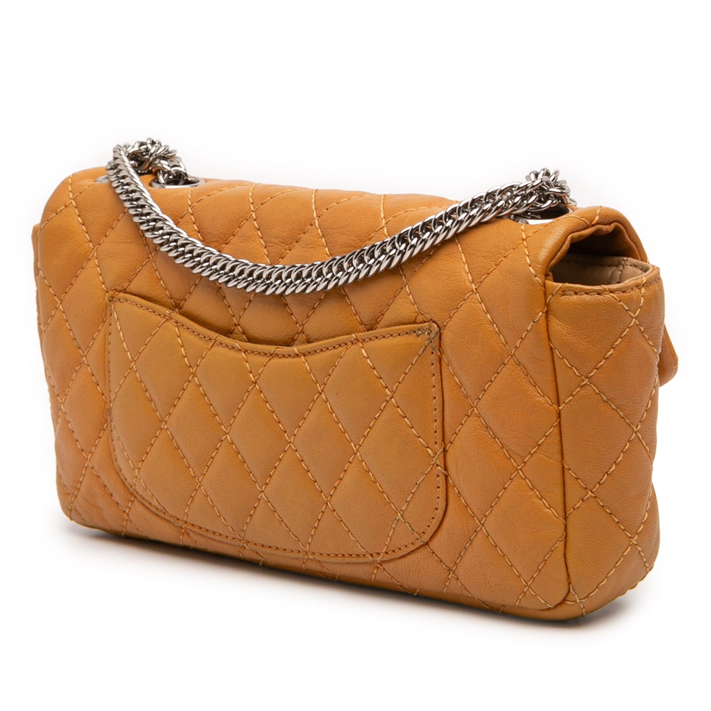 Chanel CC Quilted Lambskin East West Single Flap