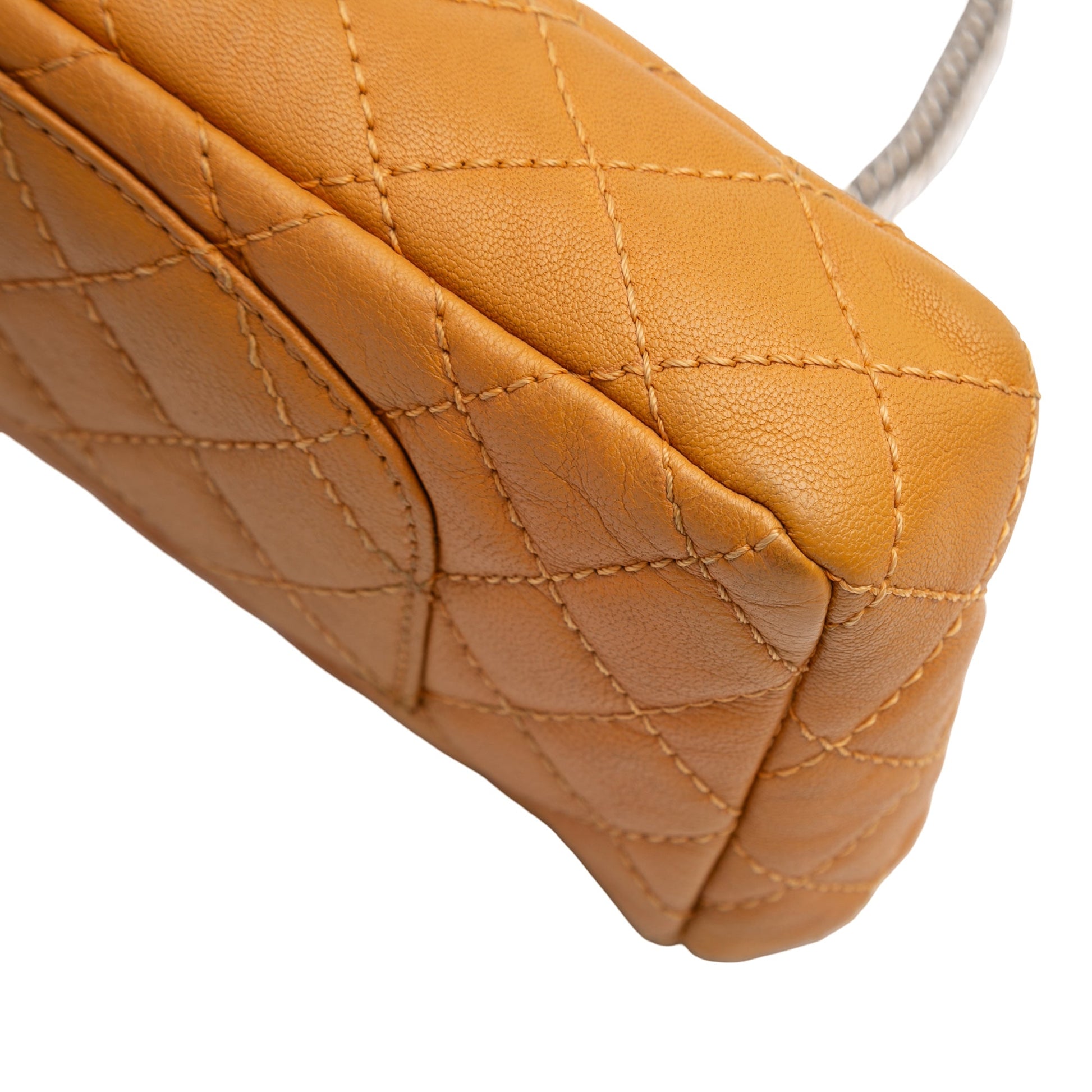 Chanel CC Quilted Lambskin East West Single Flap
