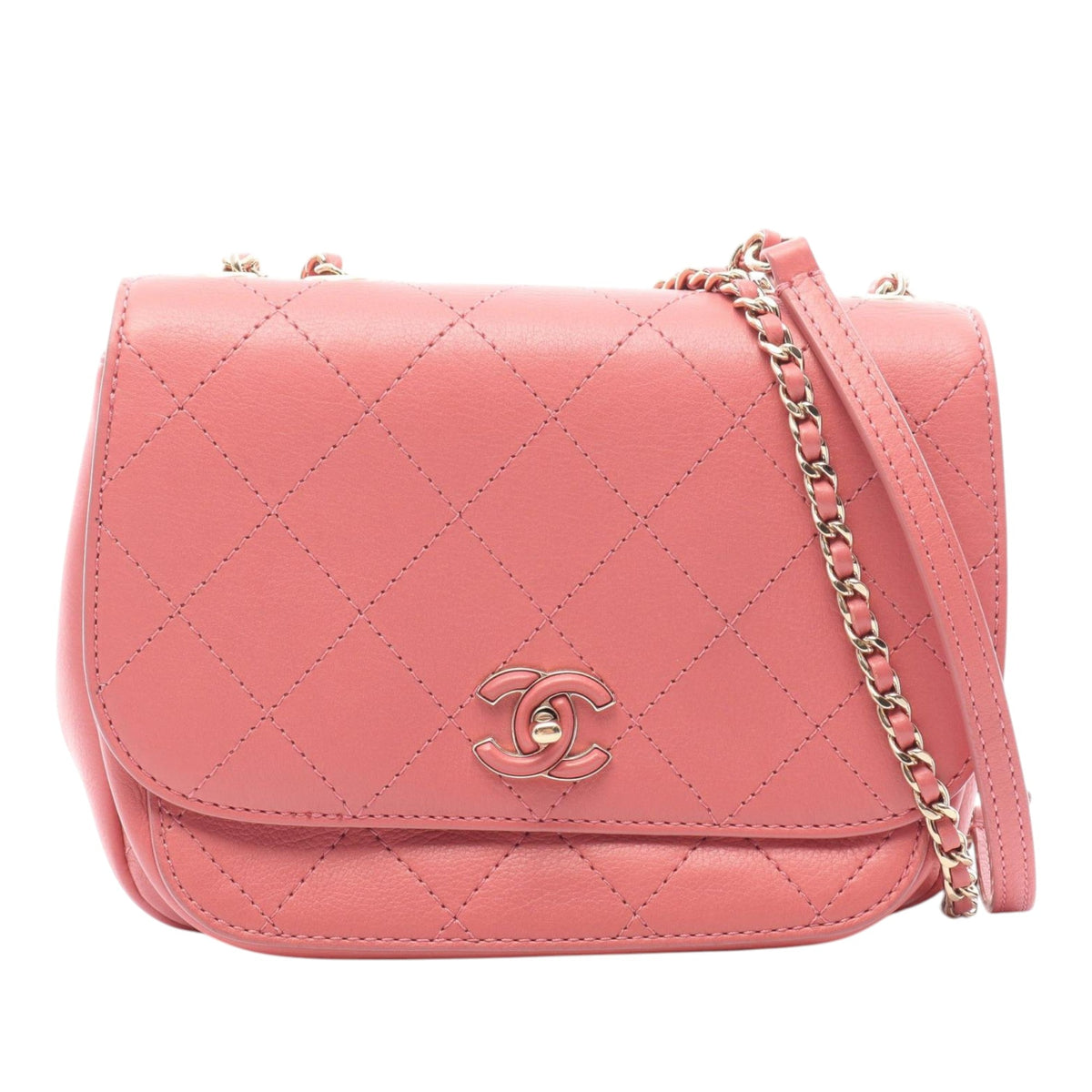 Chanel Small Stitched Calfskin Covered CC Flap