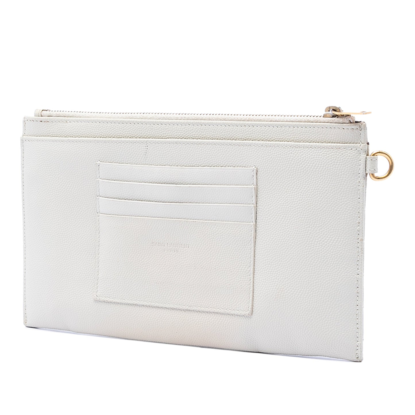Saint Laurent Grain De Poudre Chevron Monogram Clutch