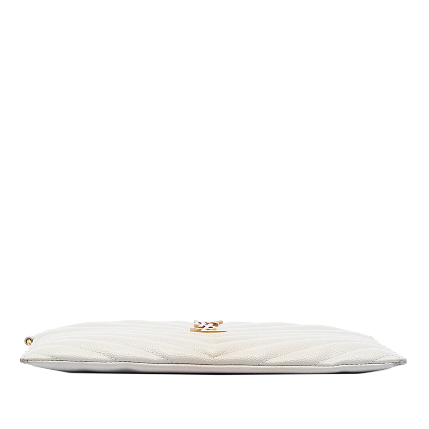 Saint Laurent Grain De Poudre Chevron Monogram Clutch
