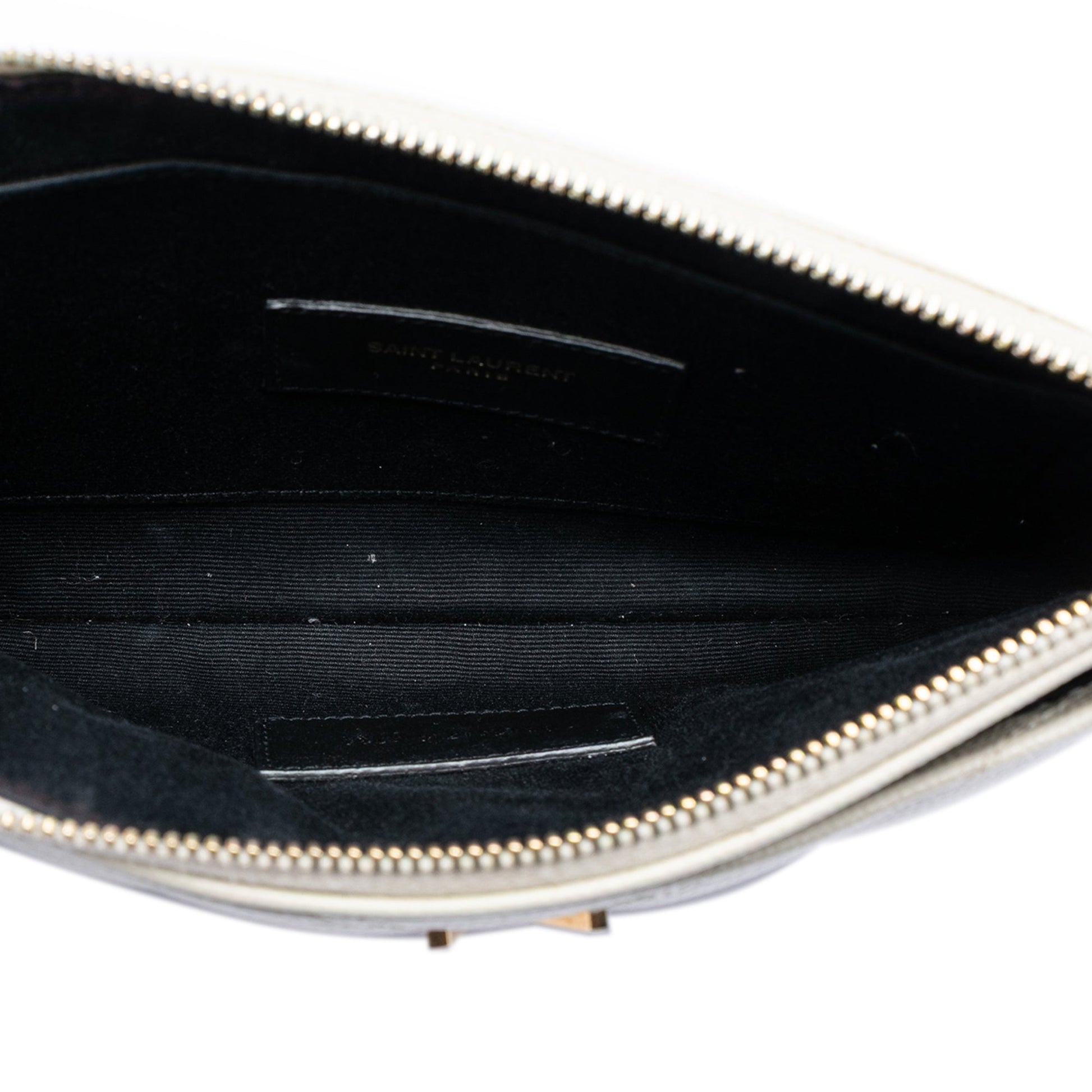 Saint Laurent Grain De Poudre Chevron Monogram Clutch