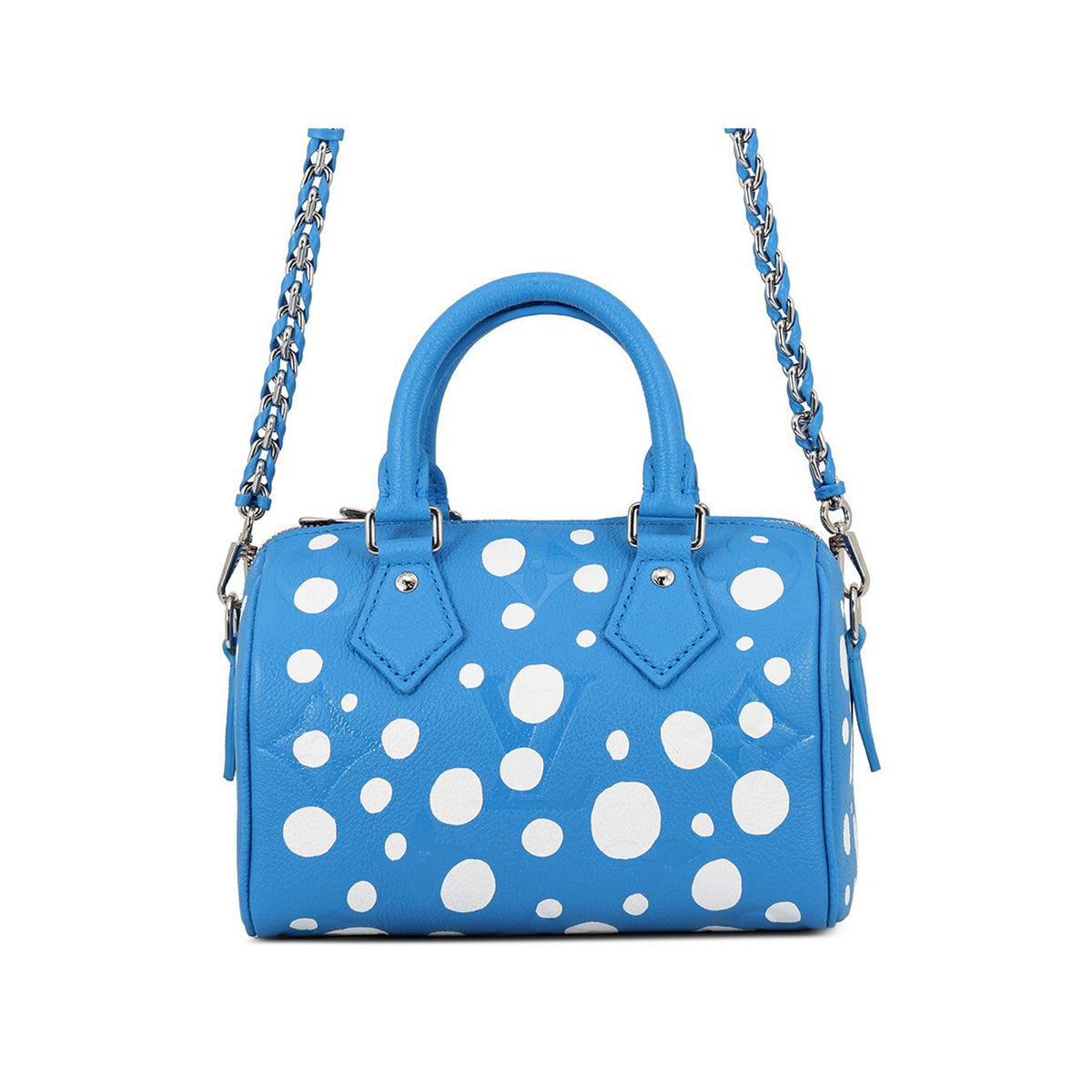 Louis Vuitton Yayoi Kusama Monogram Empreinte Speedy Bandouliere 20 — Blue