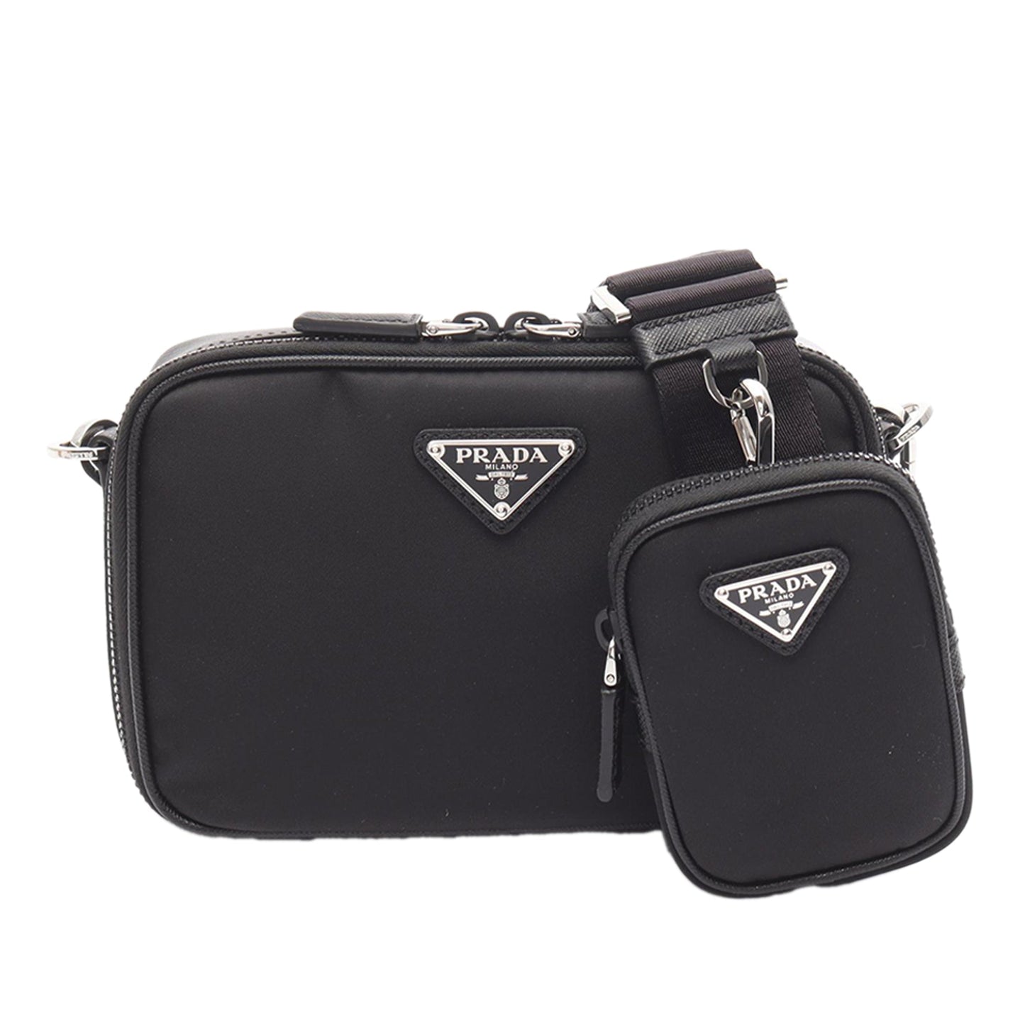 Prada Re Nylon and Saffiano Brique Crossbody