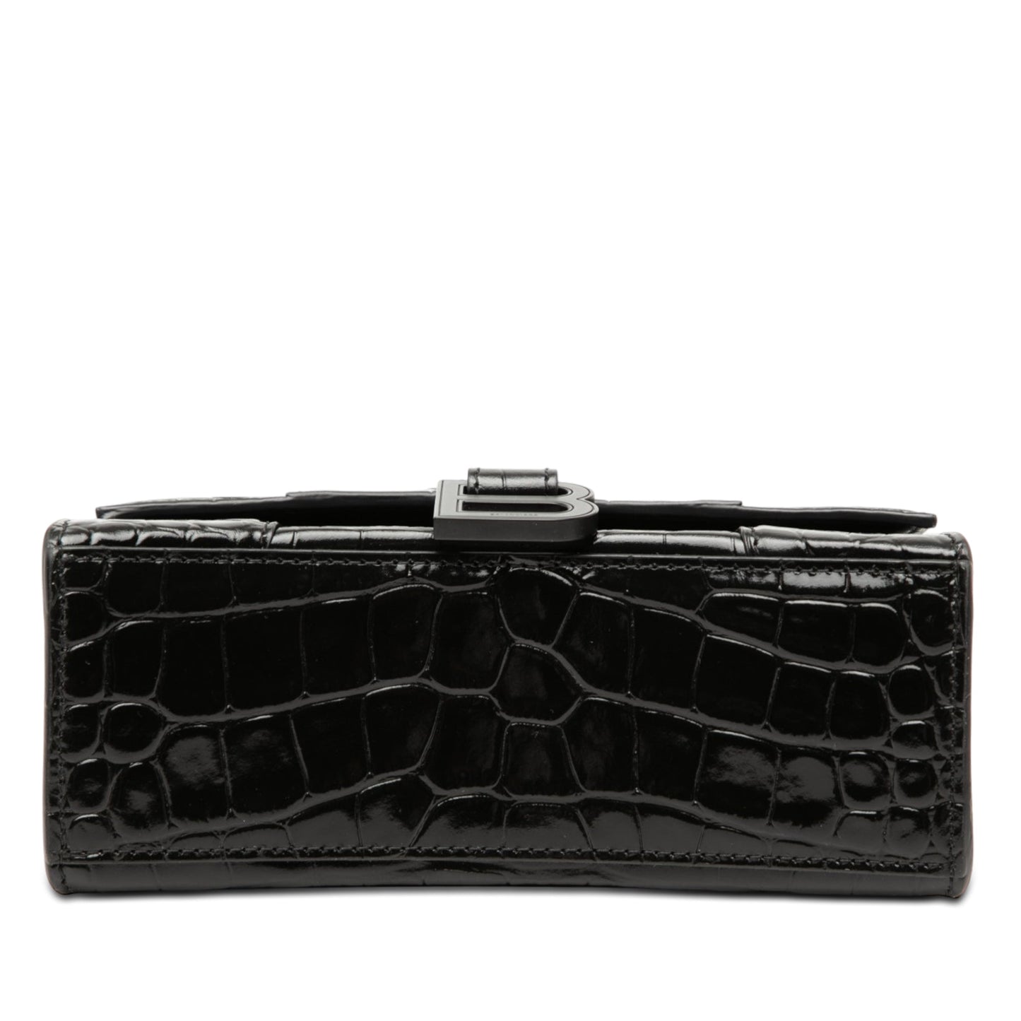 XS Croc Embossed Hourglass Top Handle Bag