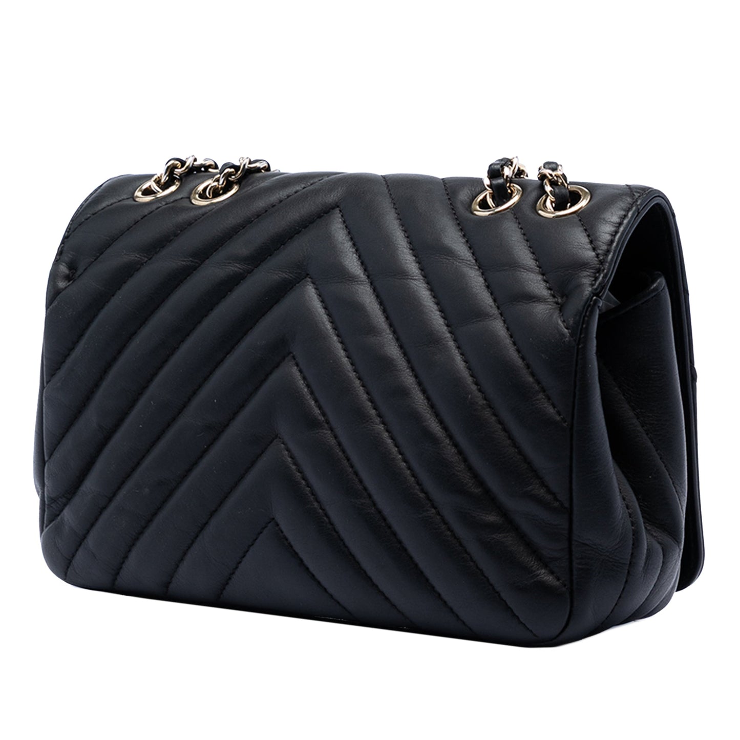 Mini Chevron Calfskin Statement Flap