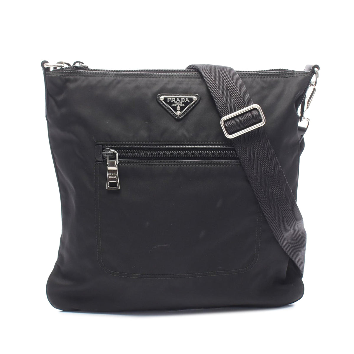 Prada Tessuto Zip Top Crossbody — Black
