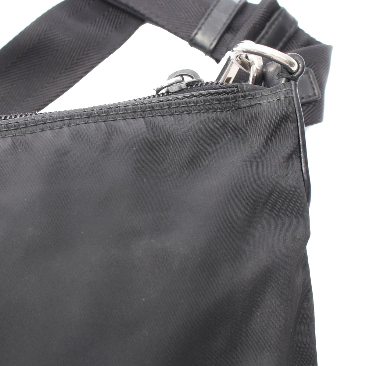 Prada Tessuto Zip Top Crossbody — Black