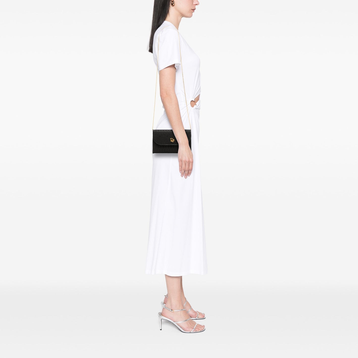 Dior Honeycomb Canvas Chain Flap Crossbody