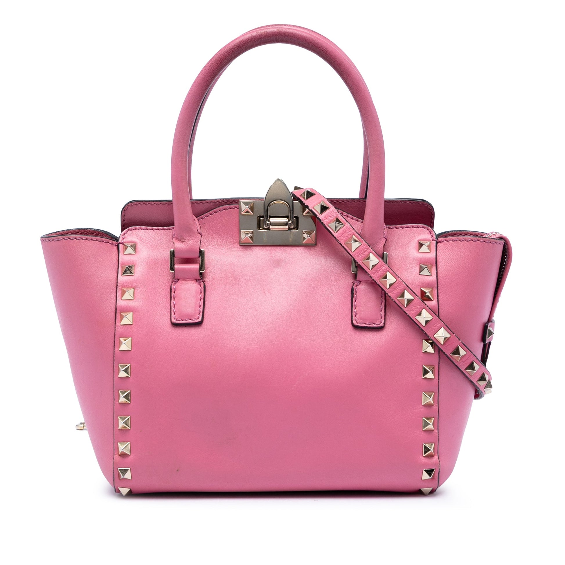 Valentino Mini Leather Rockstud Double Handle Tote