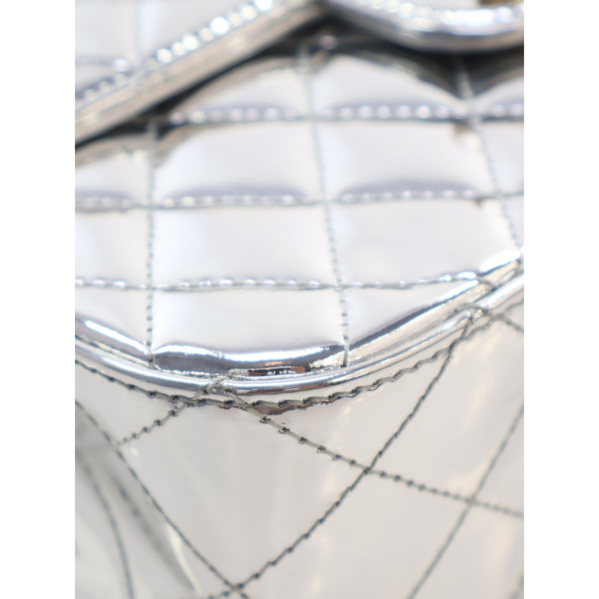 Chanel Quilted Metallic Mirror Calfskin Hollywood Boulevard Backpack — Silver