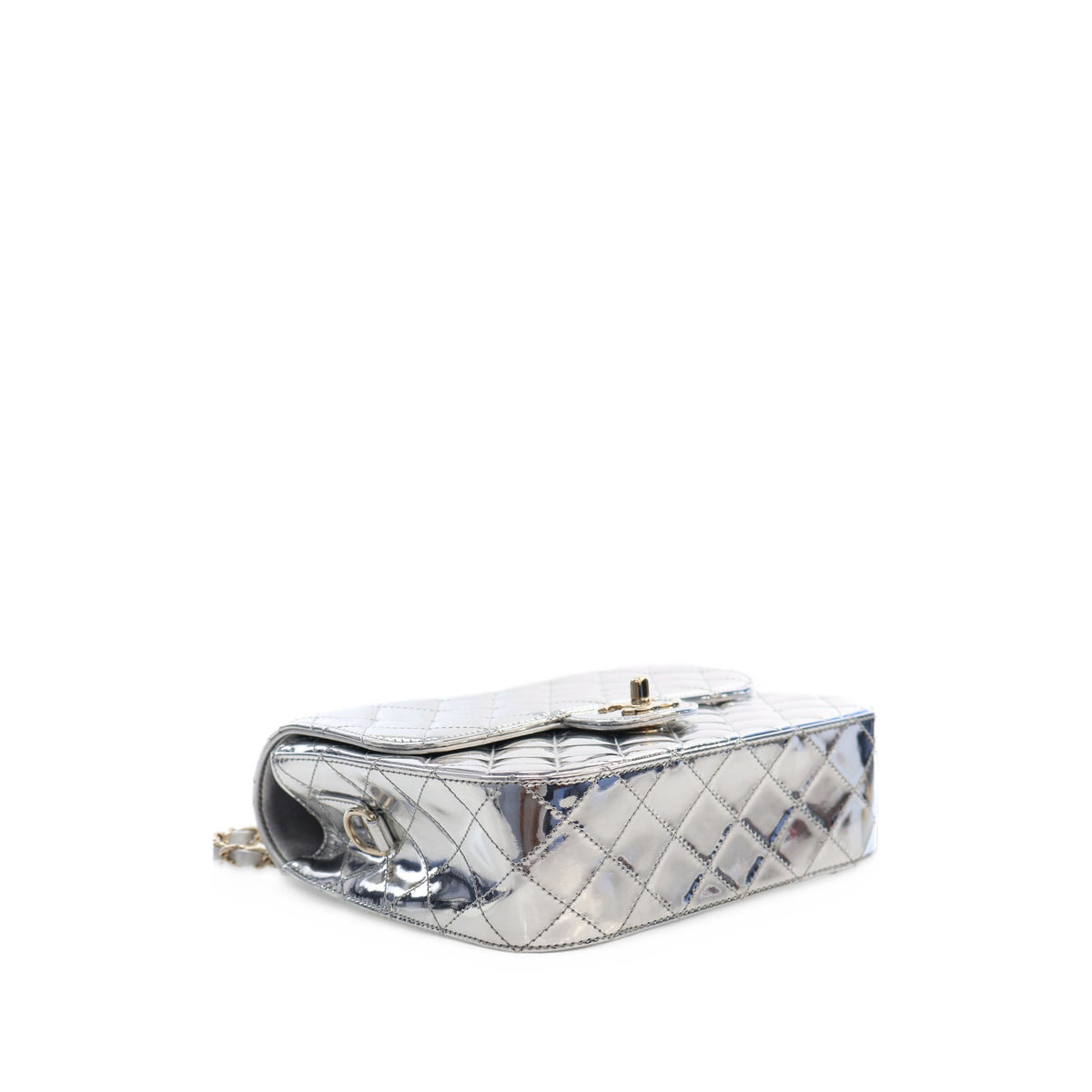 Chanel Quilted Metallic Mirror Calfskin Hollywood Boulevard Backpack — Silver