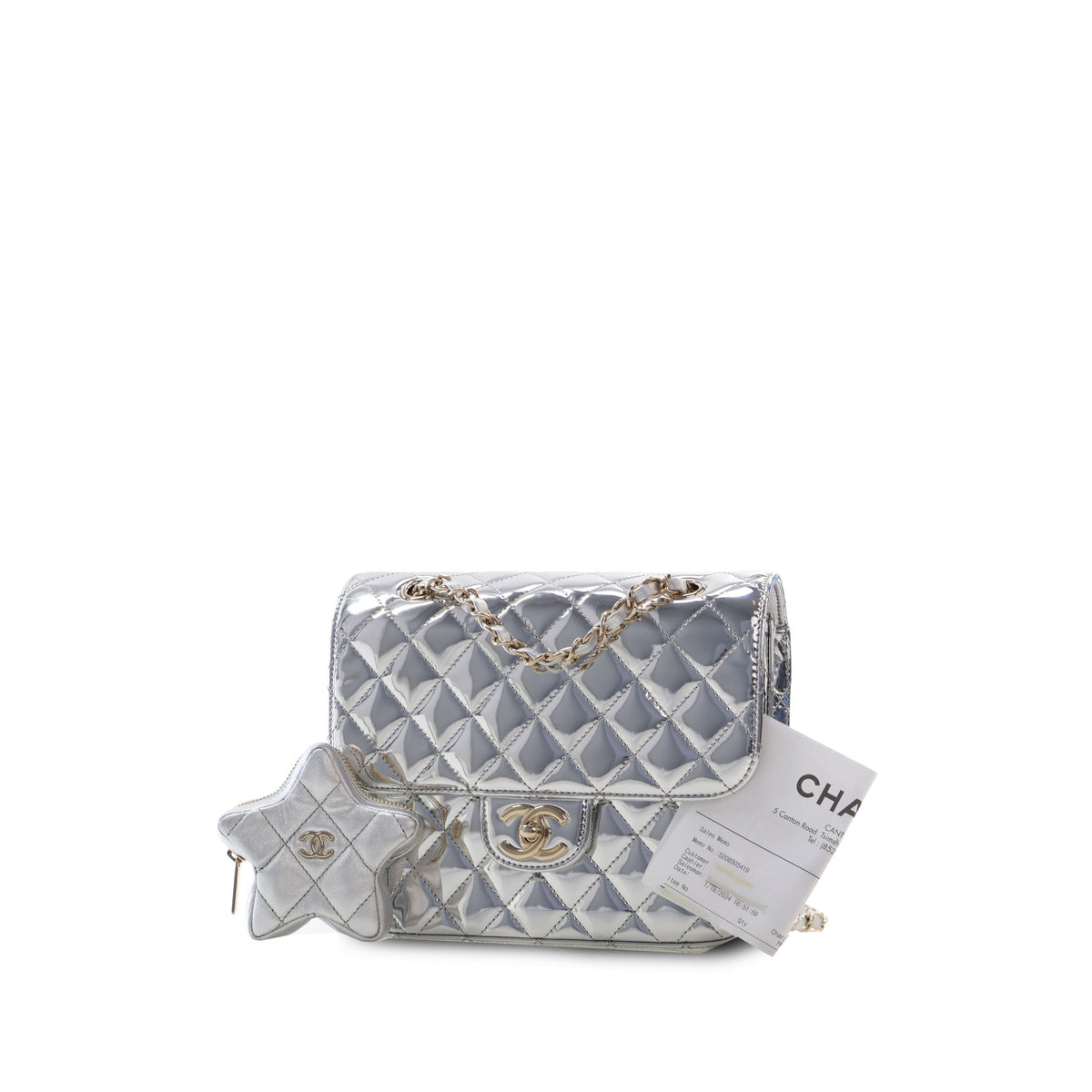Chanel Quilted Metallic Mirror Calfskin Hollywood Boulevard Backpack — Silver