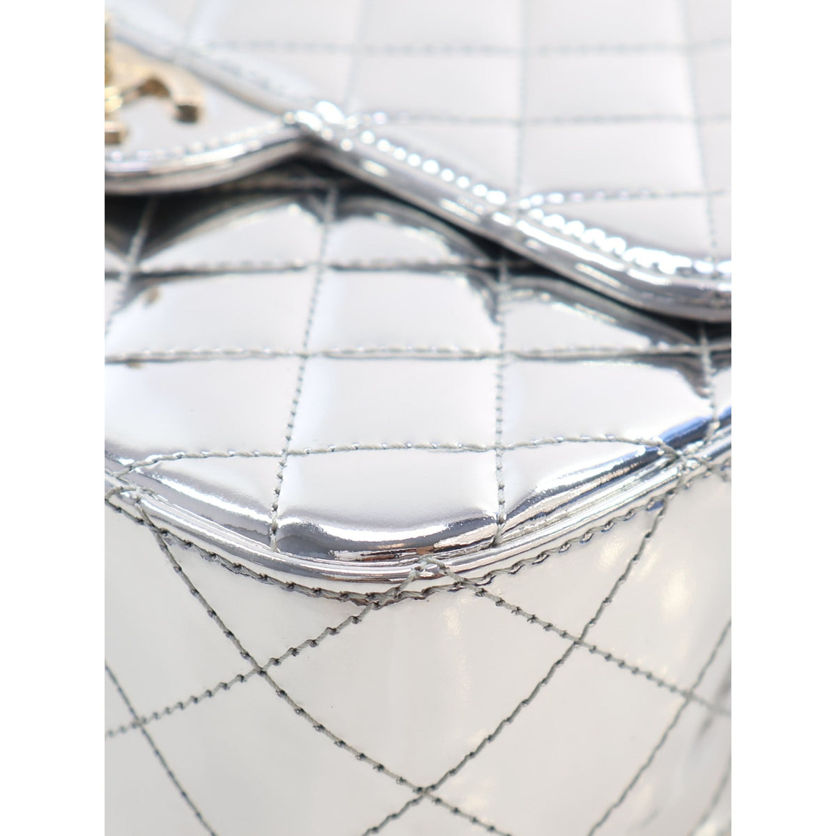 Chanel Quilted Metallic Mirror Calfskin Hollywood Boulevard Backpack — Silver