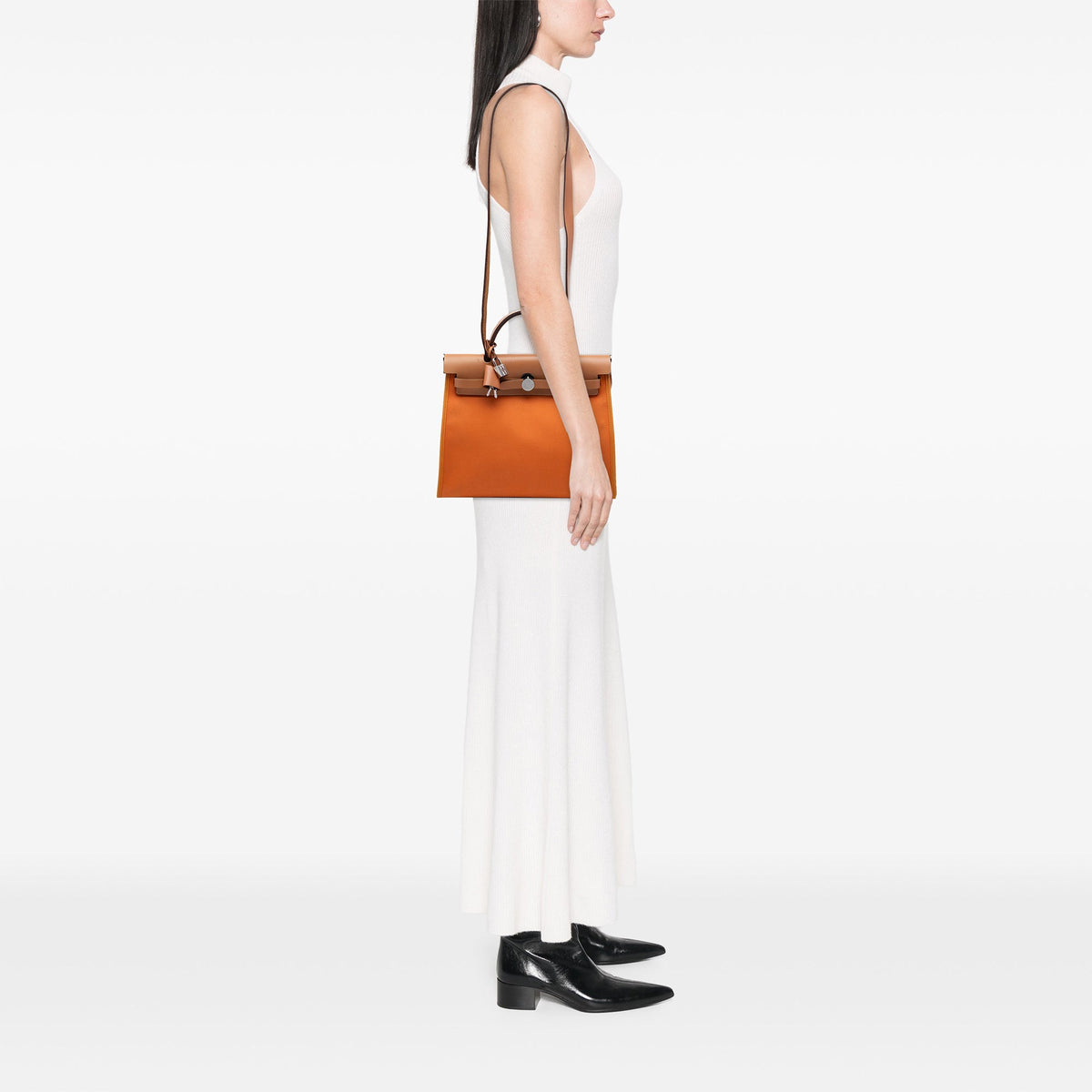 Hermès Toile Herbag Zip 31 — Orange