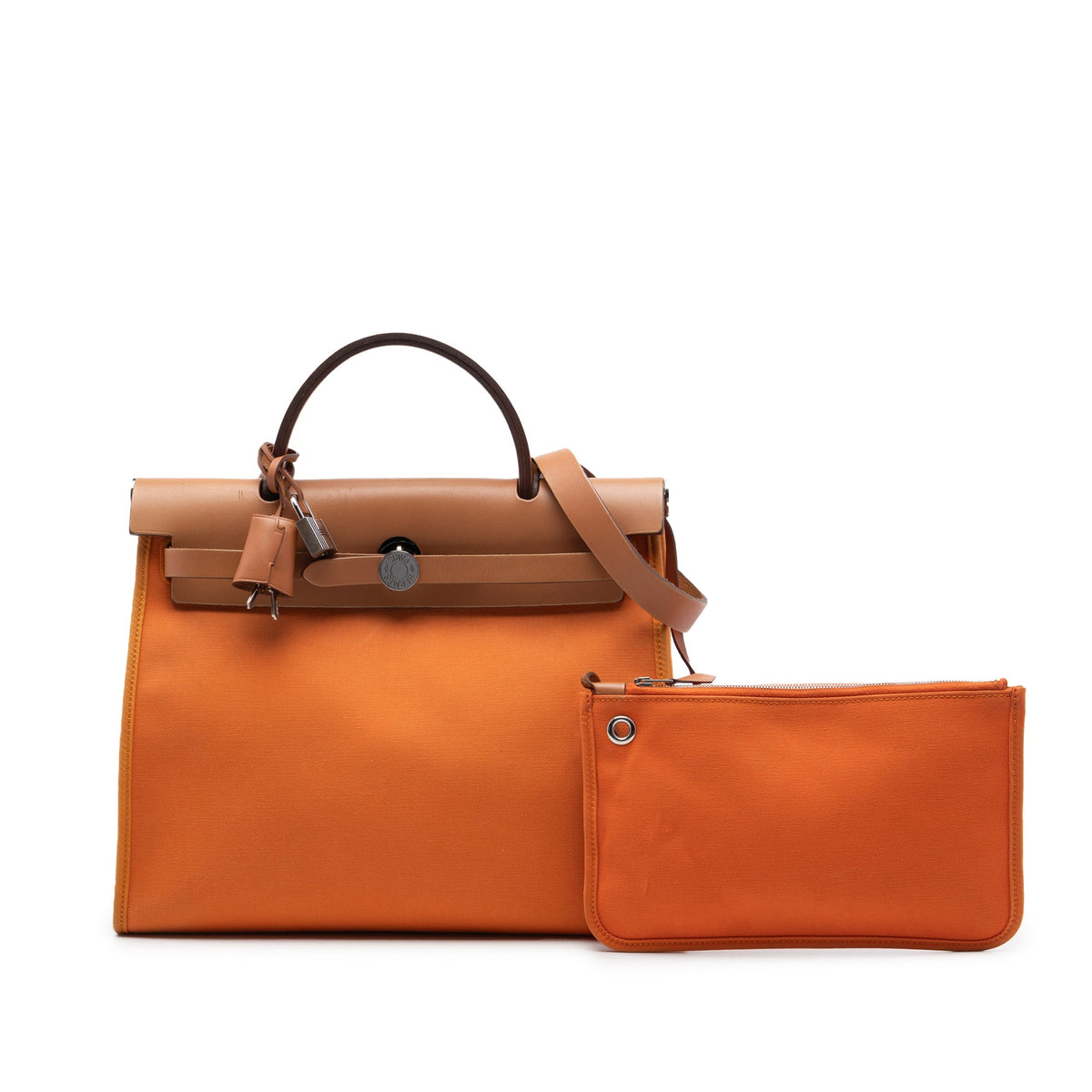 Hermès Toile Herbag Zip 31 — Orange