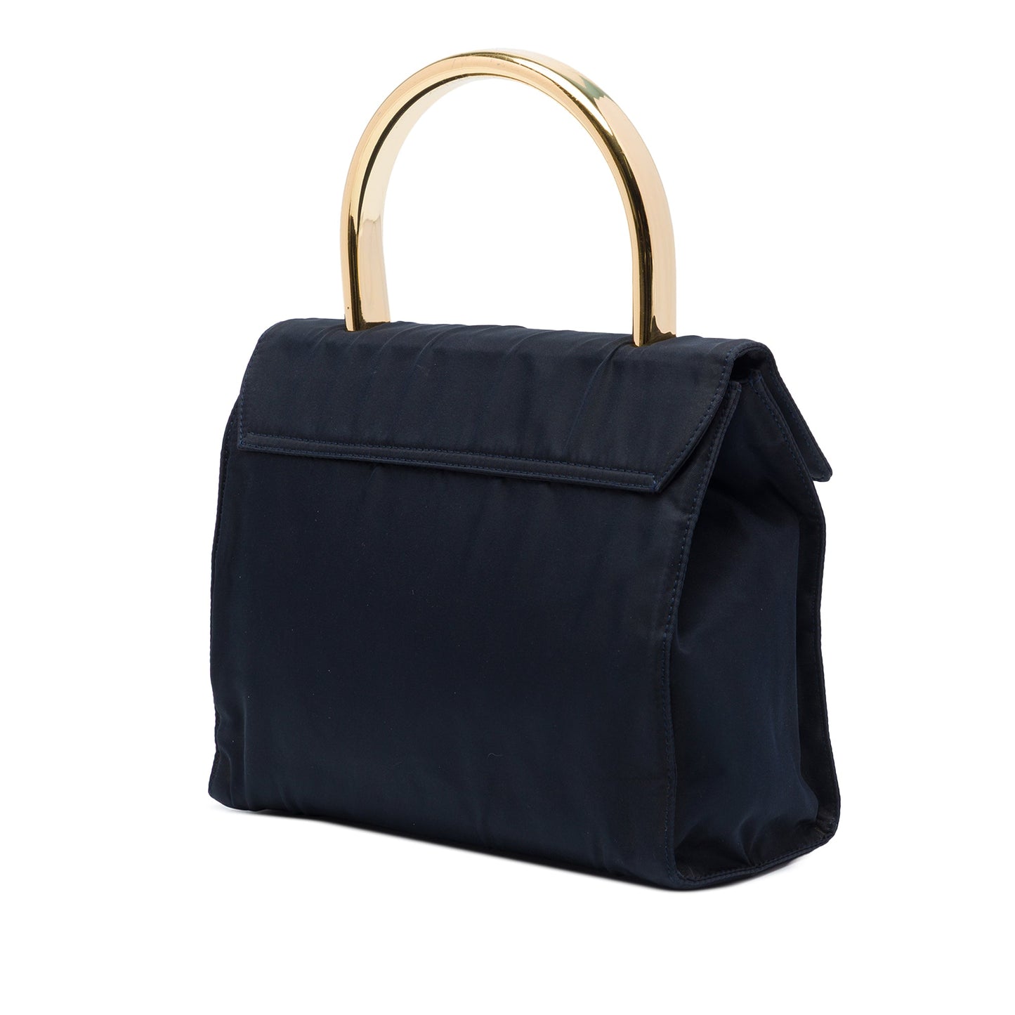Prada Tessuto Metal Top Handle Bag
