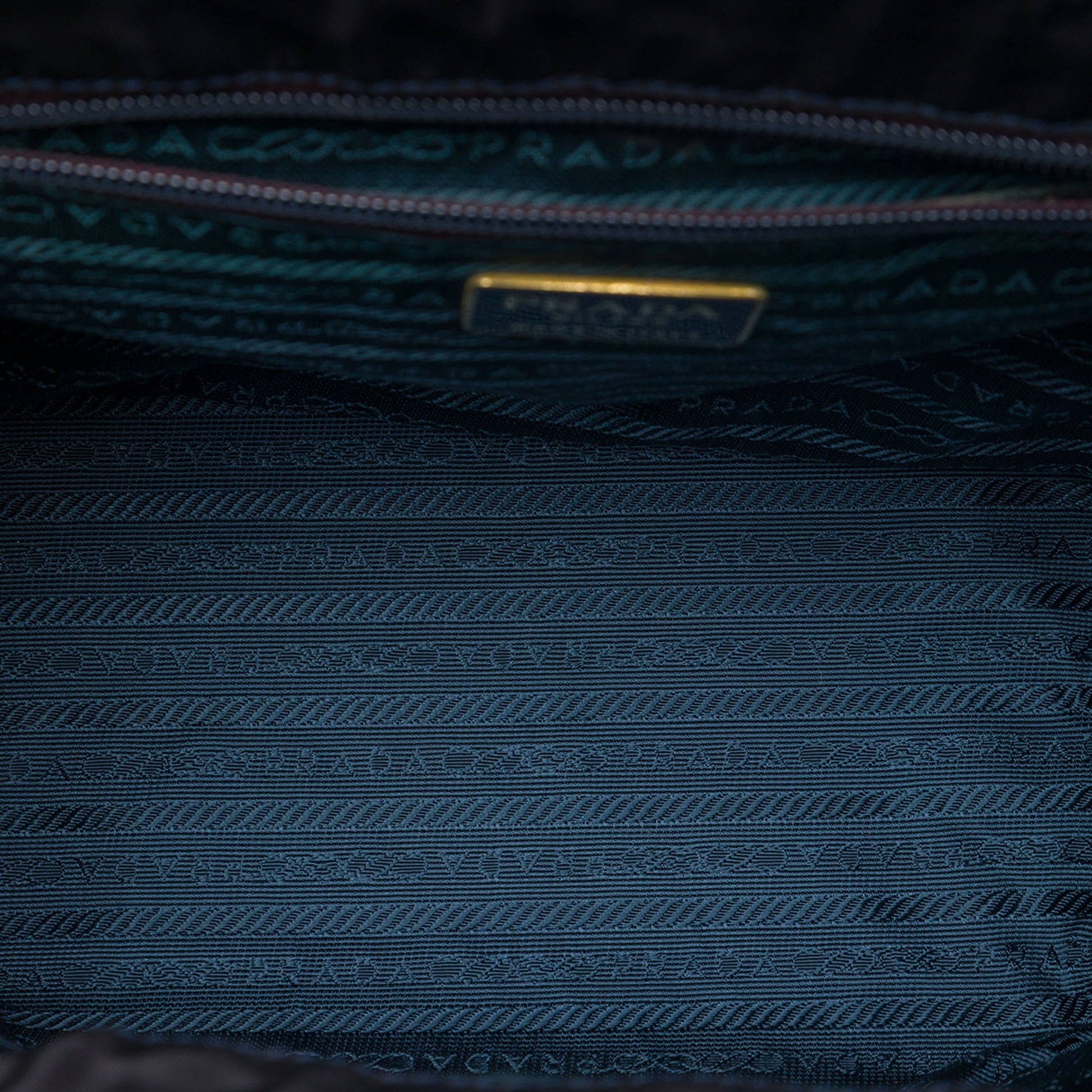 Prada Tessuto Metal Top Handle Bag