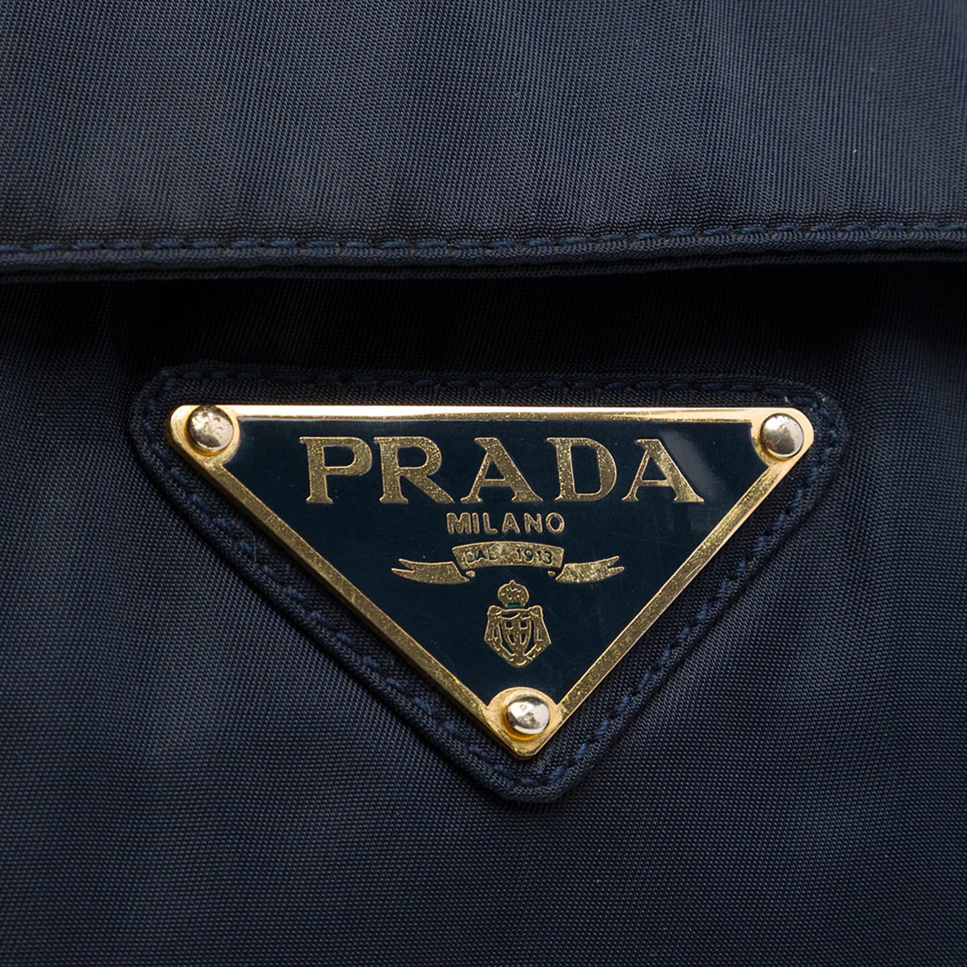 Prada Tessuto Metal Top Handle Bag