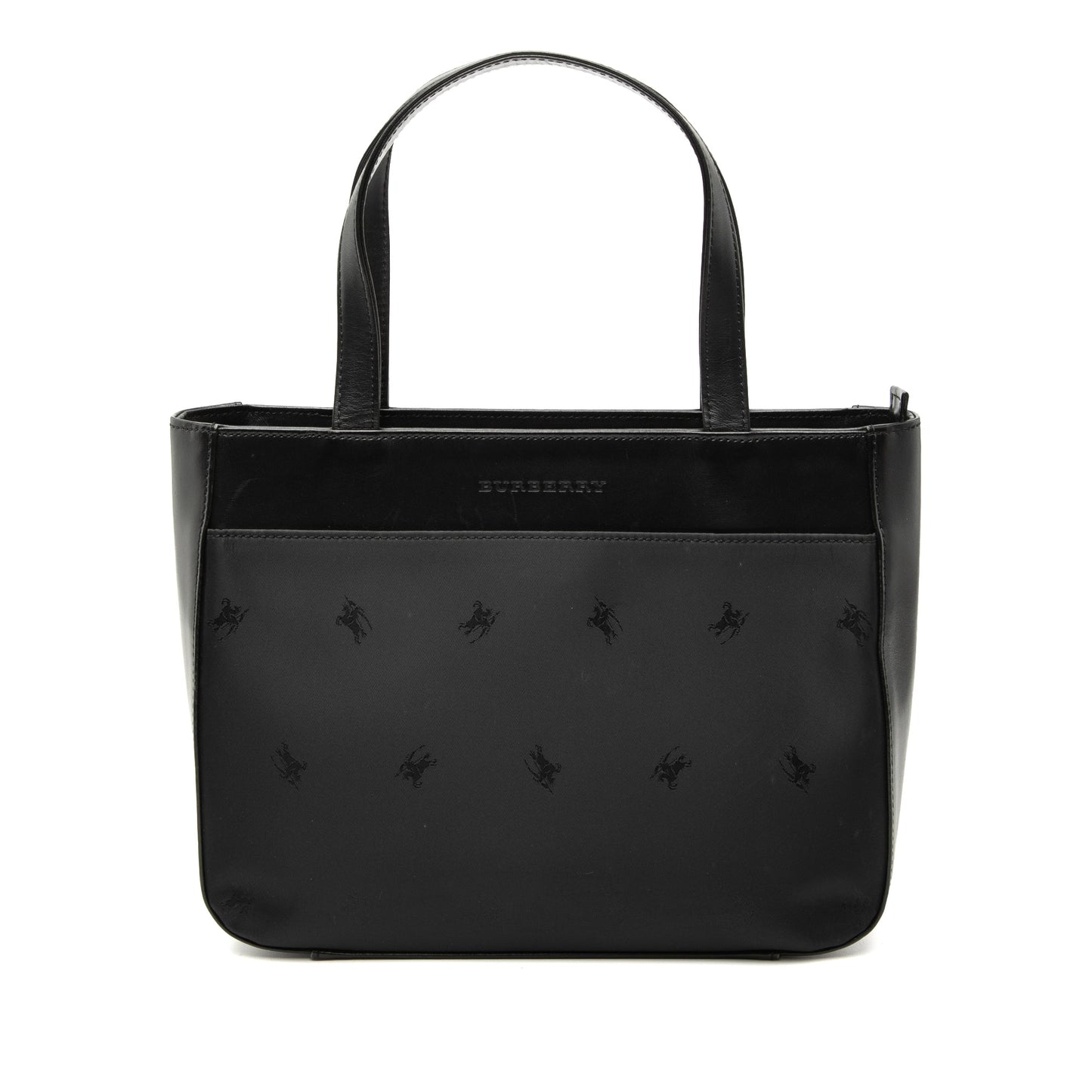 Burberry Leather Trimmed Nylon Handbag