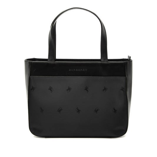 Burberry Leather Trimmed Nylon Handbag
