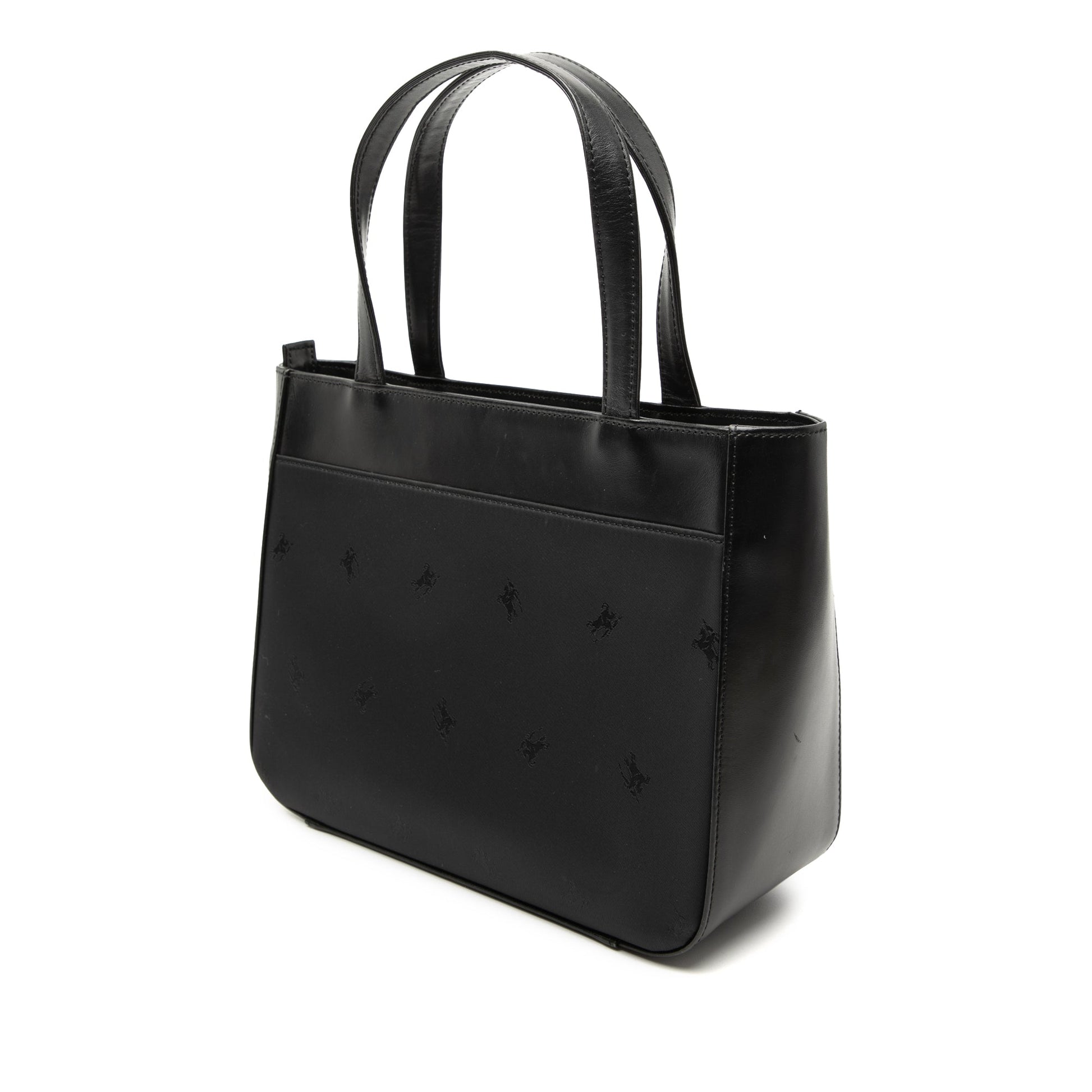 Burberry Leather Trimmed Nylon Handbag