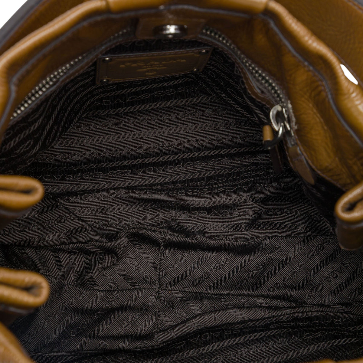 Prada Sfumata Vernice Ombre Tote — Brown