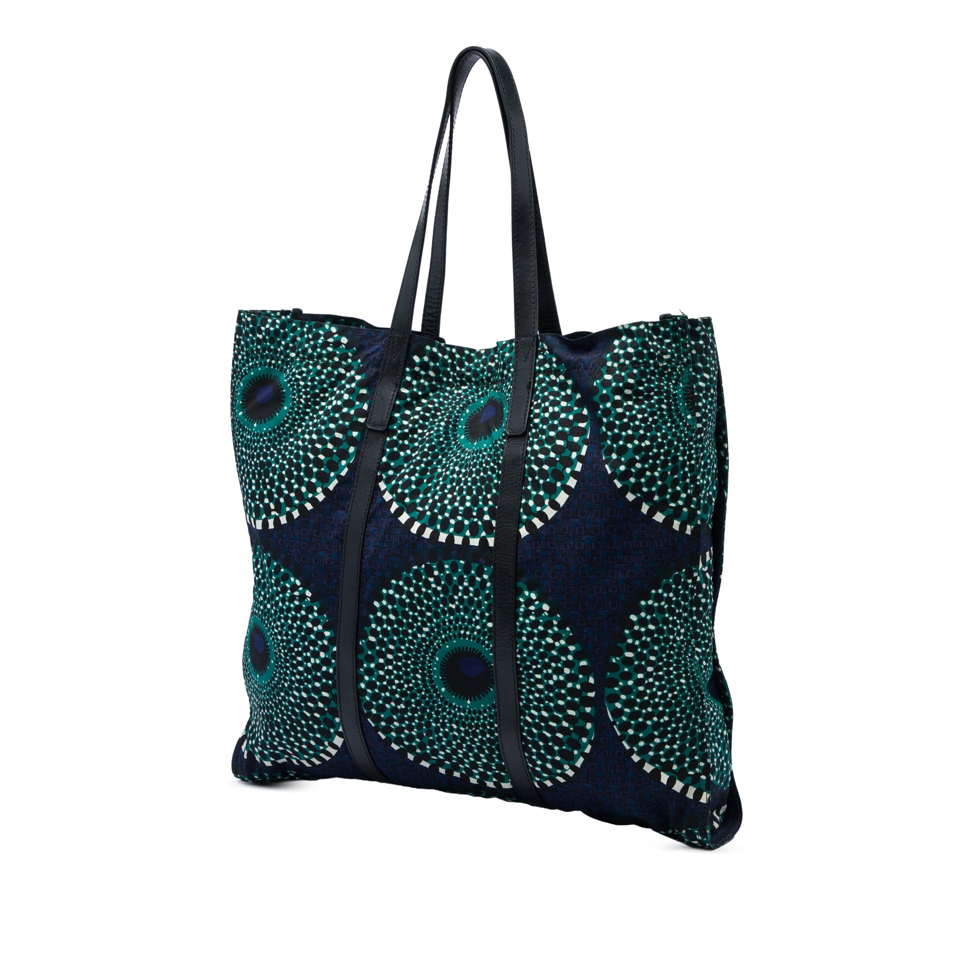 Burberry Leather Trimmed Prorsum Printed Nylon Tote