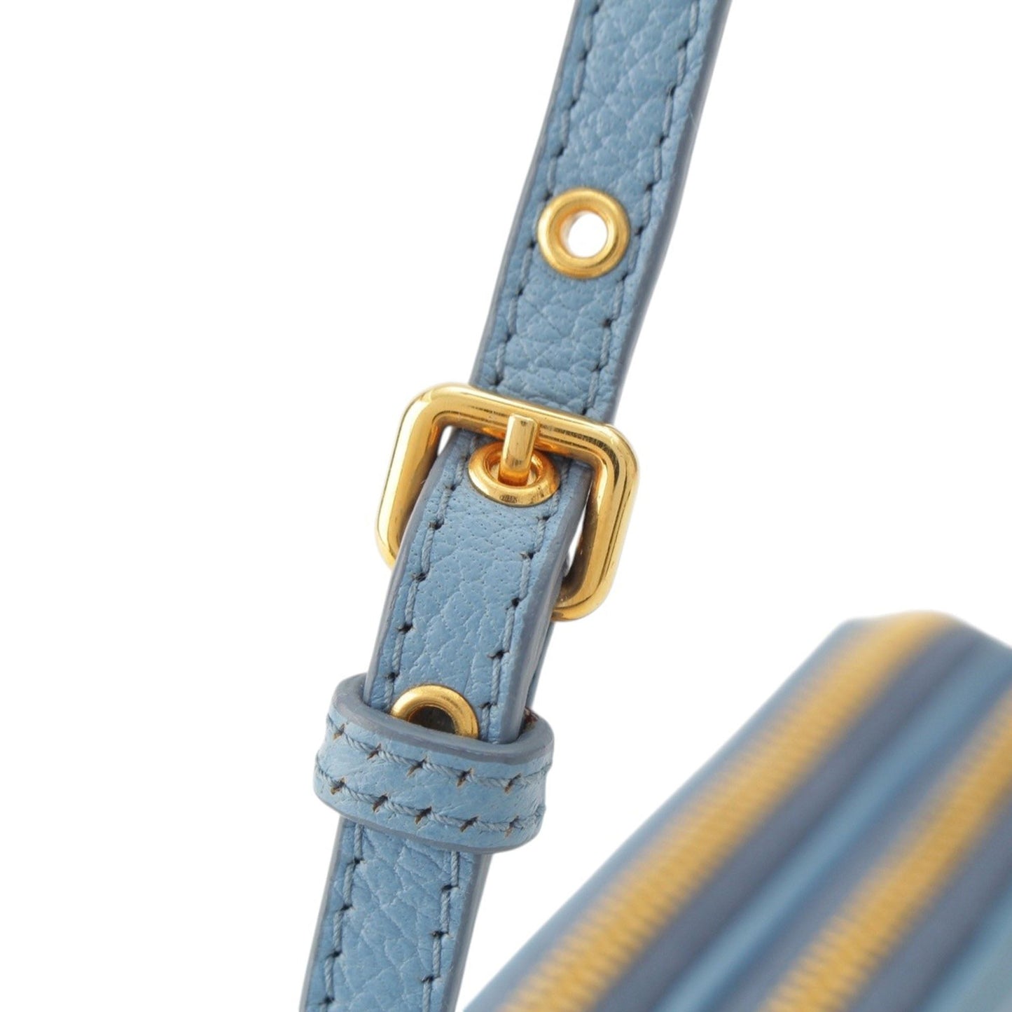 Miu Miu Goatskin Madras Double Zip Pochette