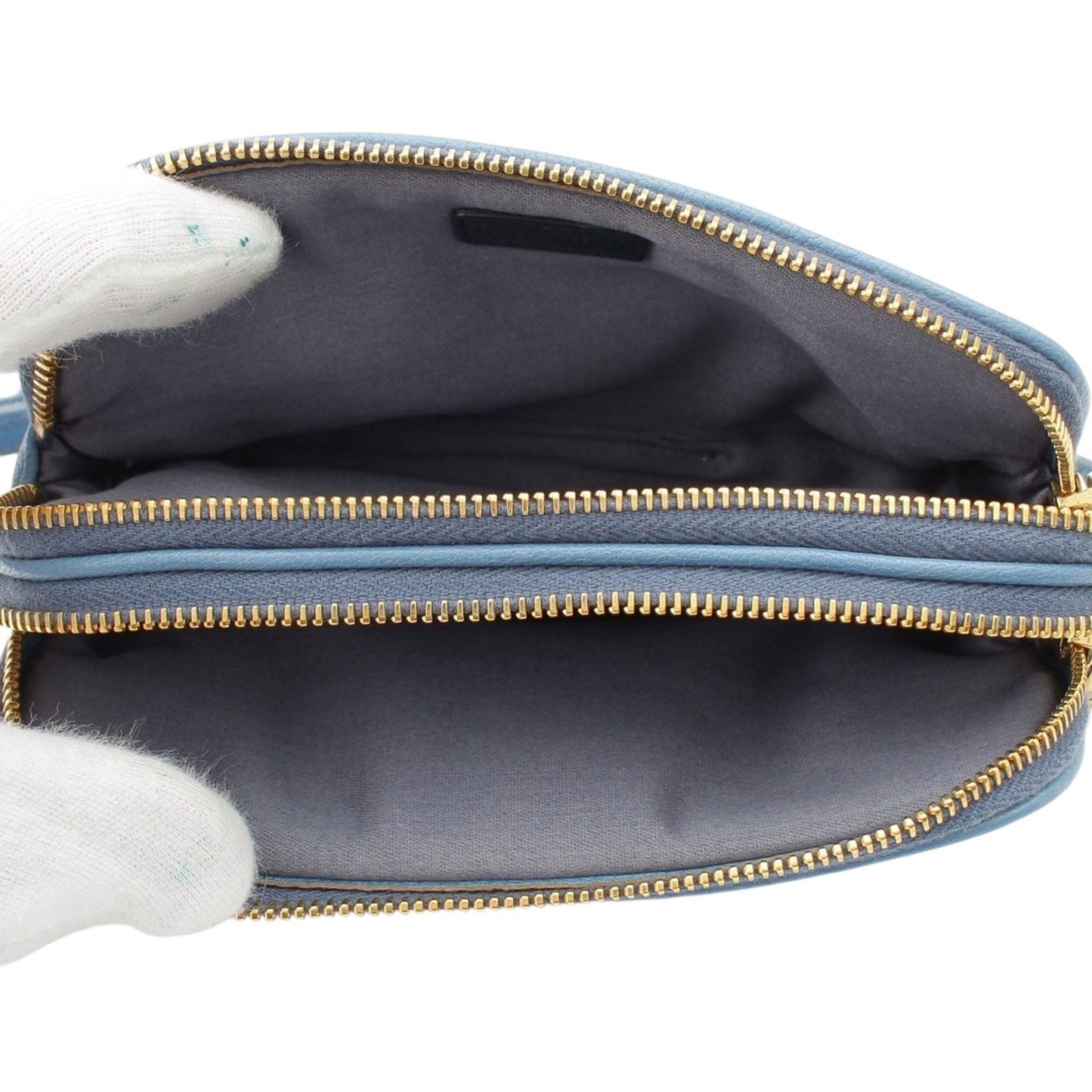Miu Miu Goatskin Madras Double Zip Pochette