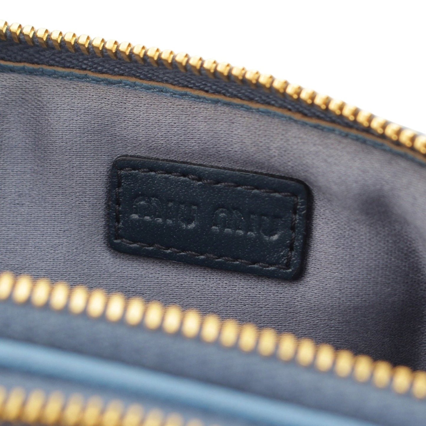 Miu Miu Goatskin Madras Double Zip Pochette