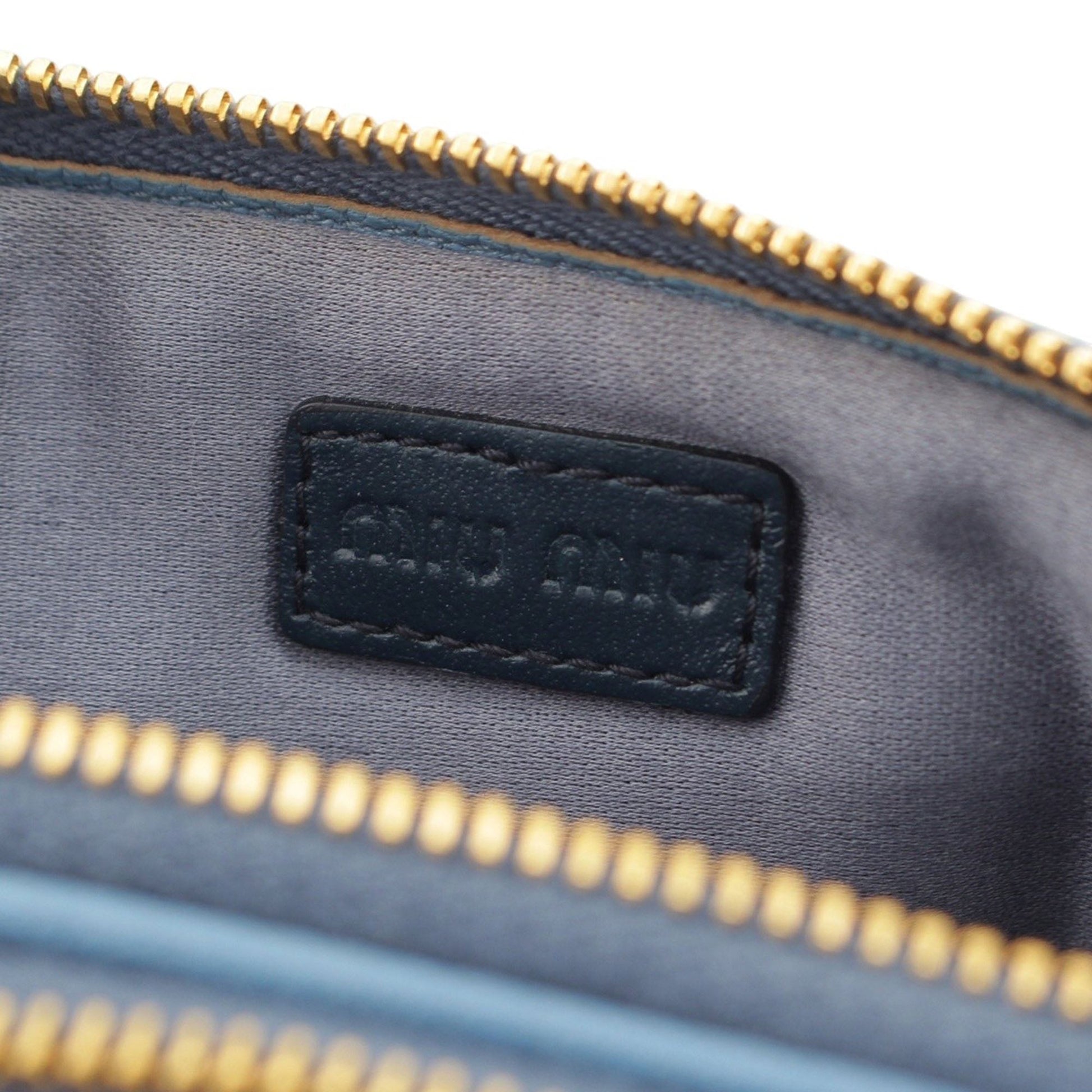 Miu Miu Goatskin Madras Double Zip Pochette
