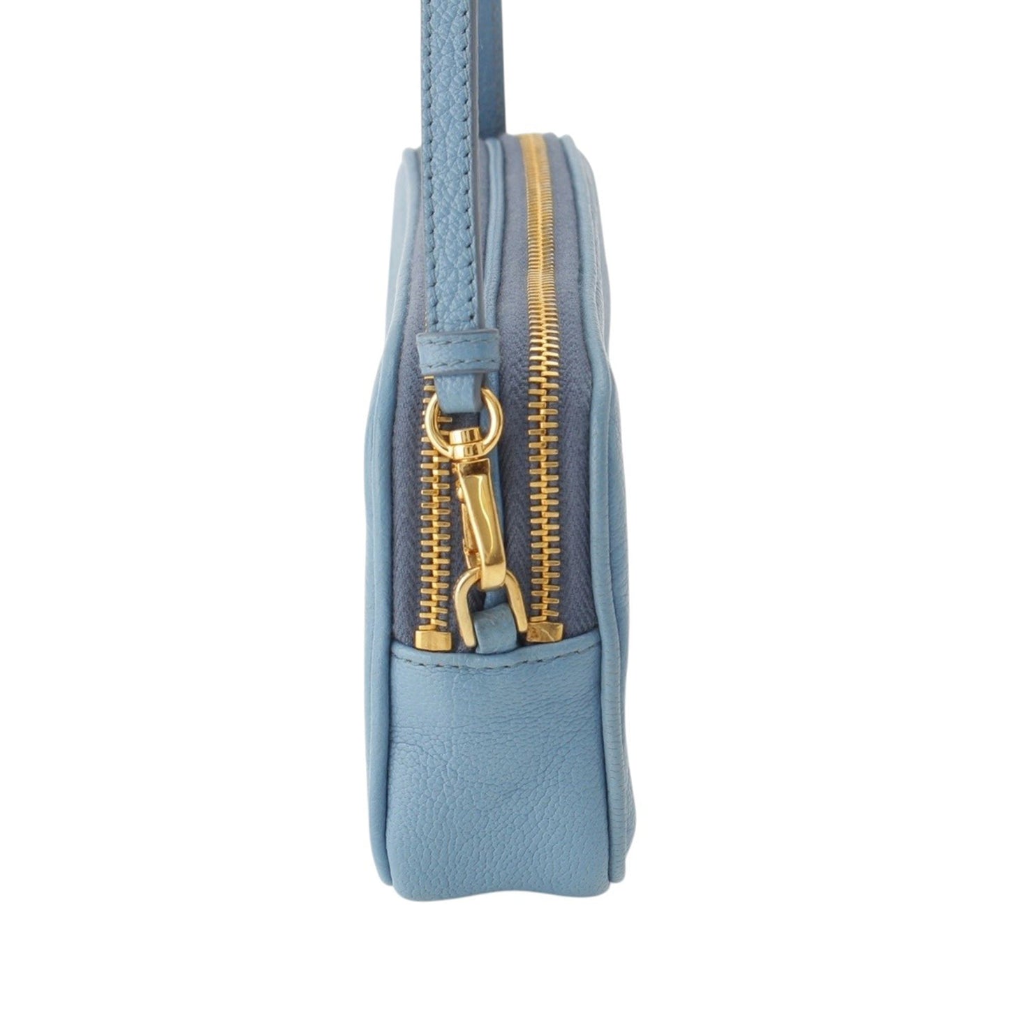Miu Miu Goatskin Madras Double Zip Pochette