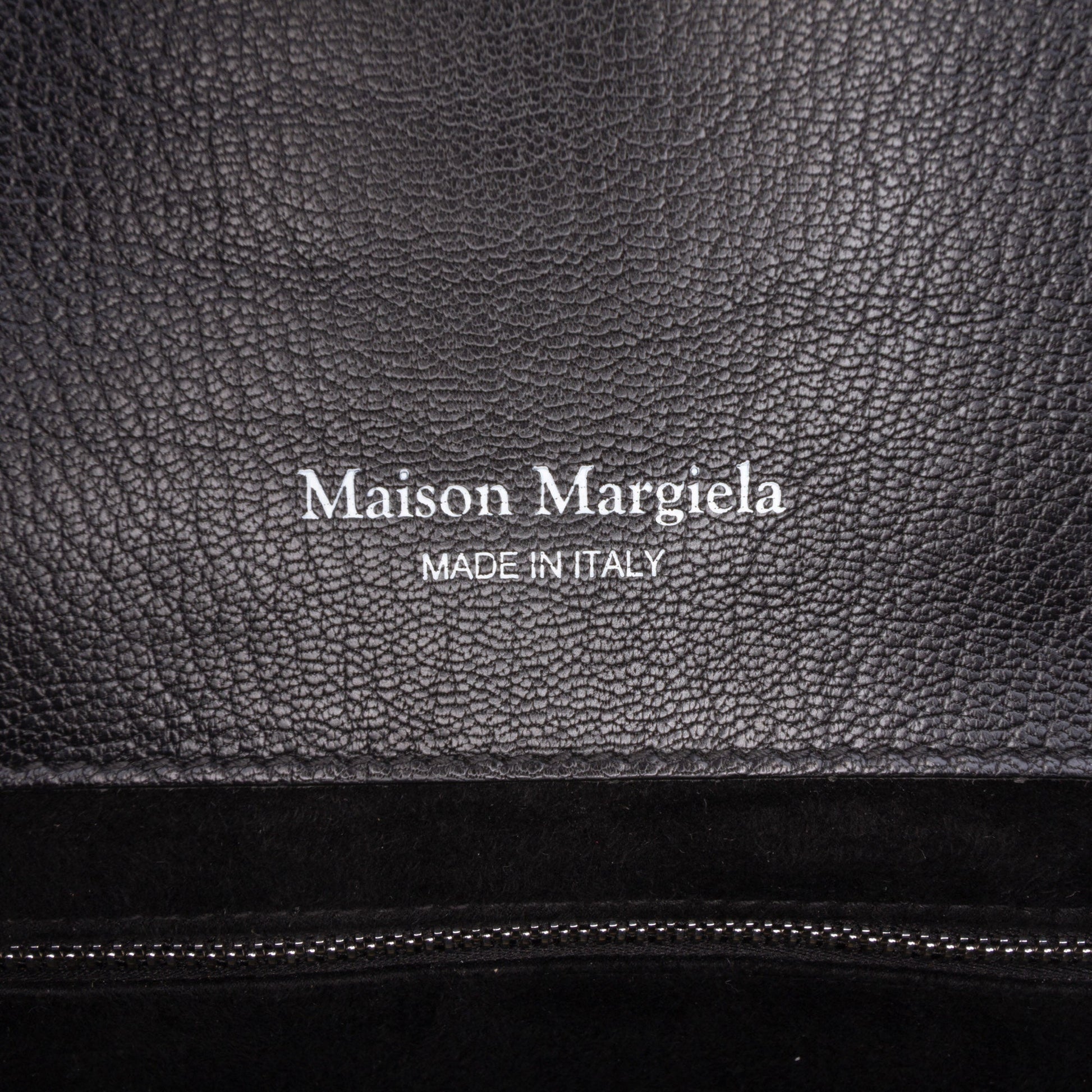 Maison Margiela Bicolor Goatskin and Canvas New Lock Horizontal Satchel