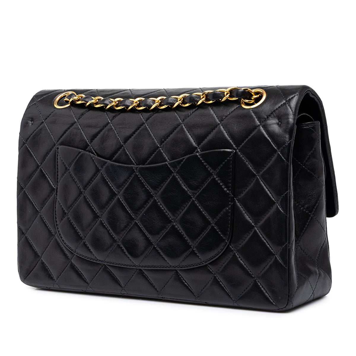 Chanel Medium Classic Lambskin Double Flap — Black