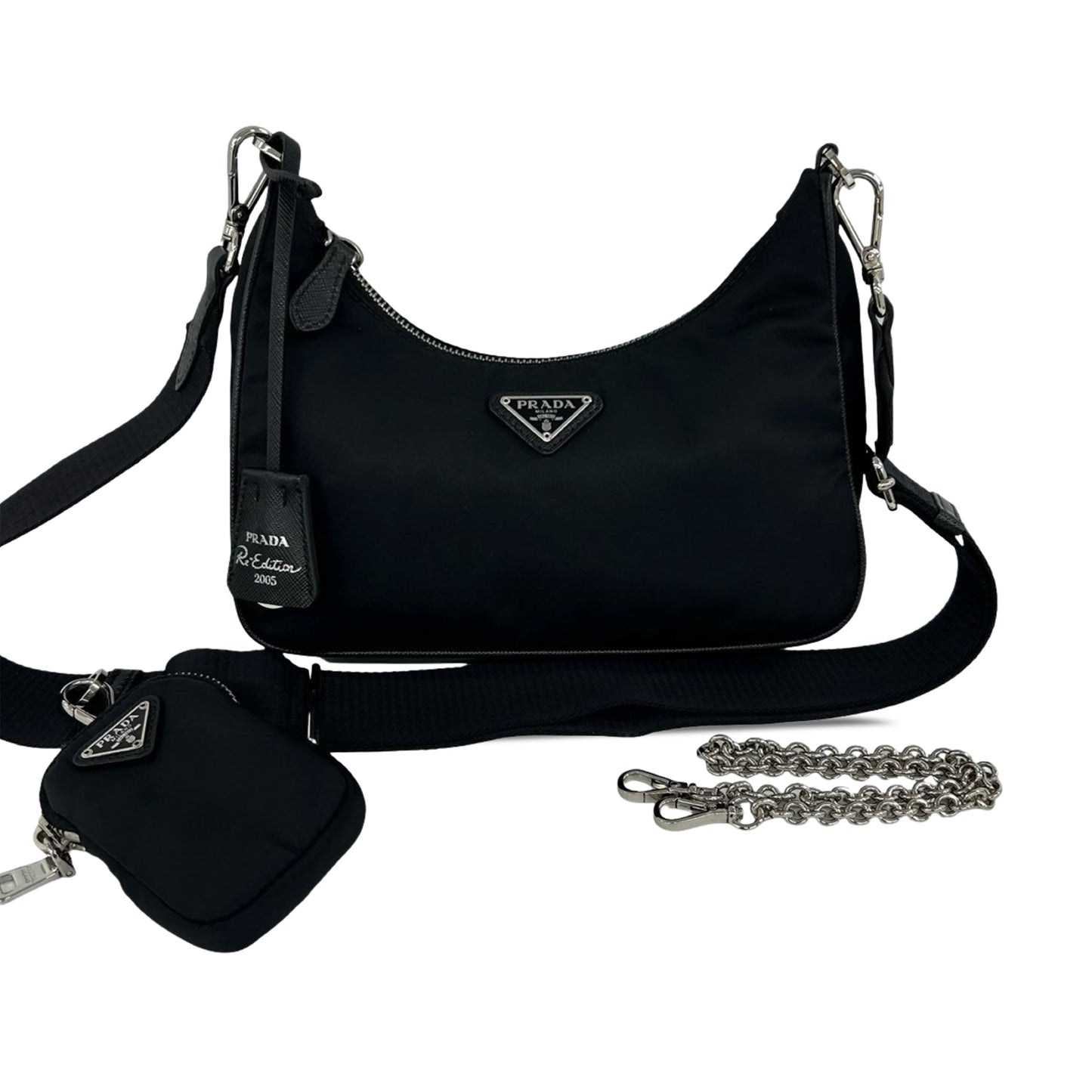 Prada Saffiano Trimmed Re Nylon Re Edition 2005 Satchel