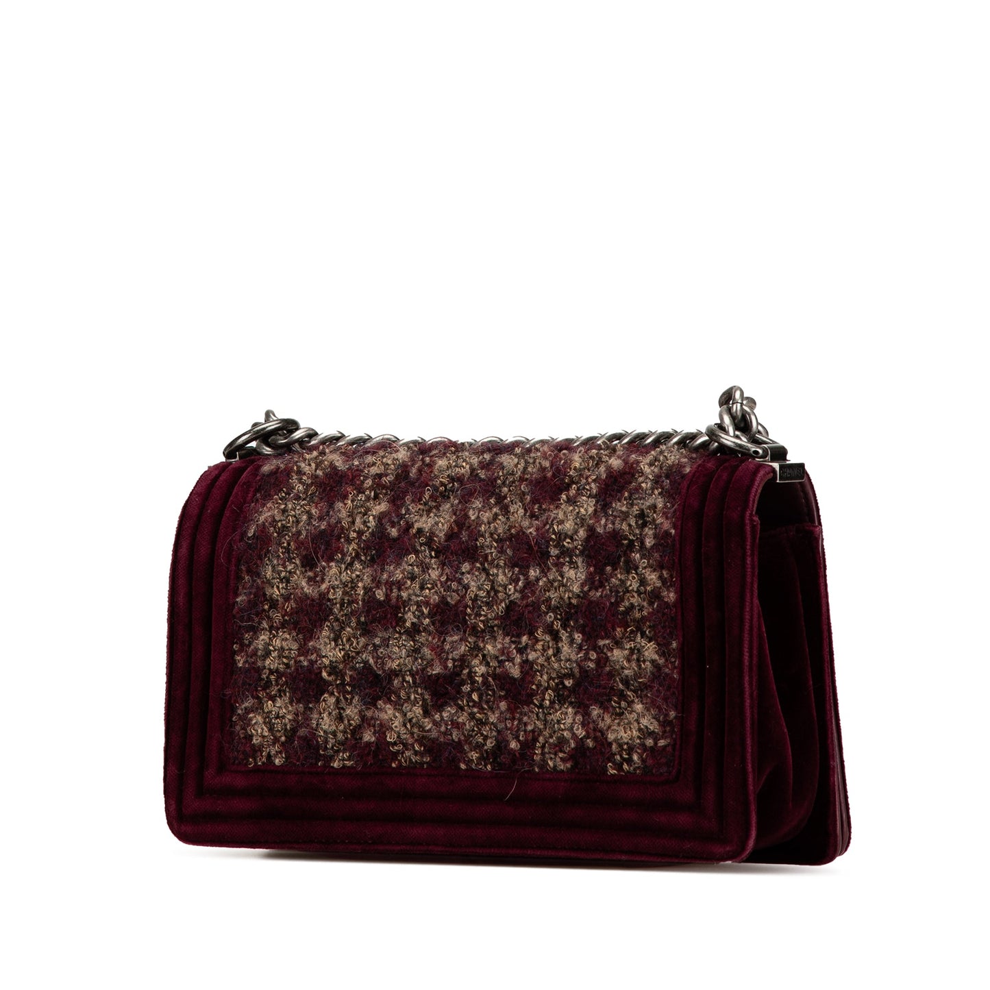 Chanel Old Medium Velvet and Tweed Boy Flap