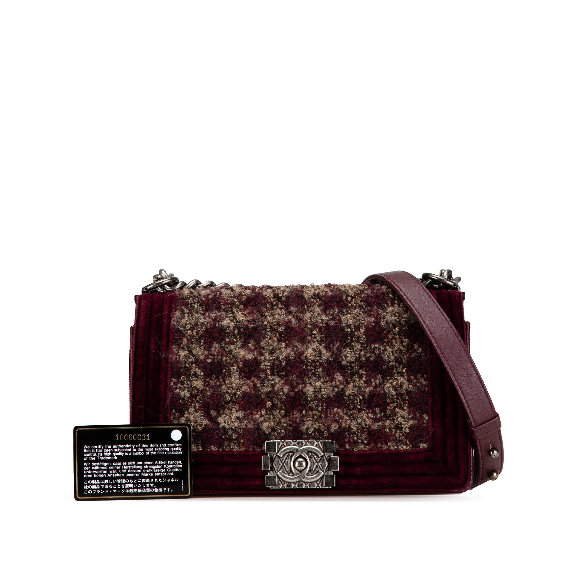 Chanel Old Medium Velvet and Tweed Boy Flap