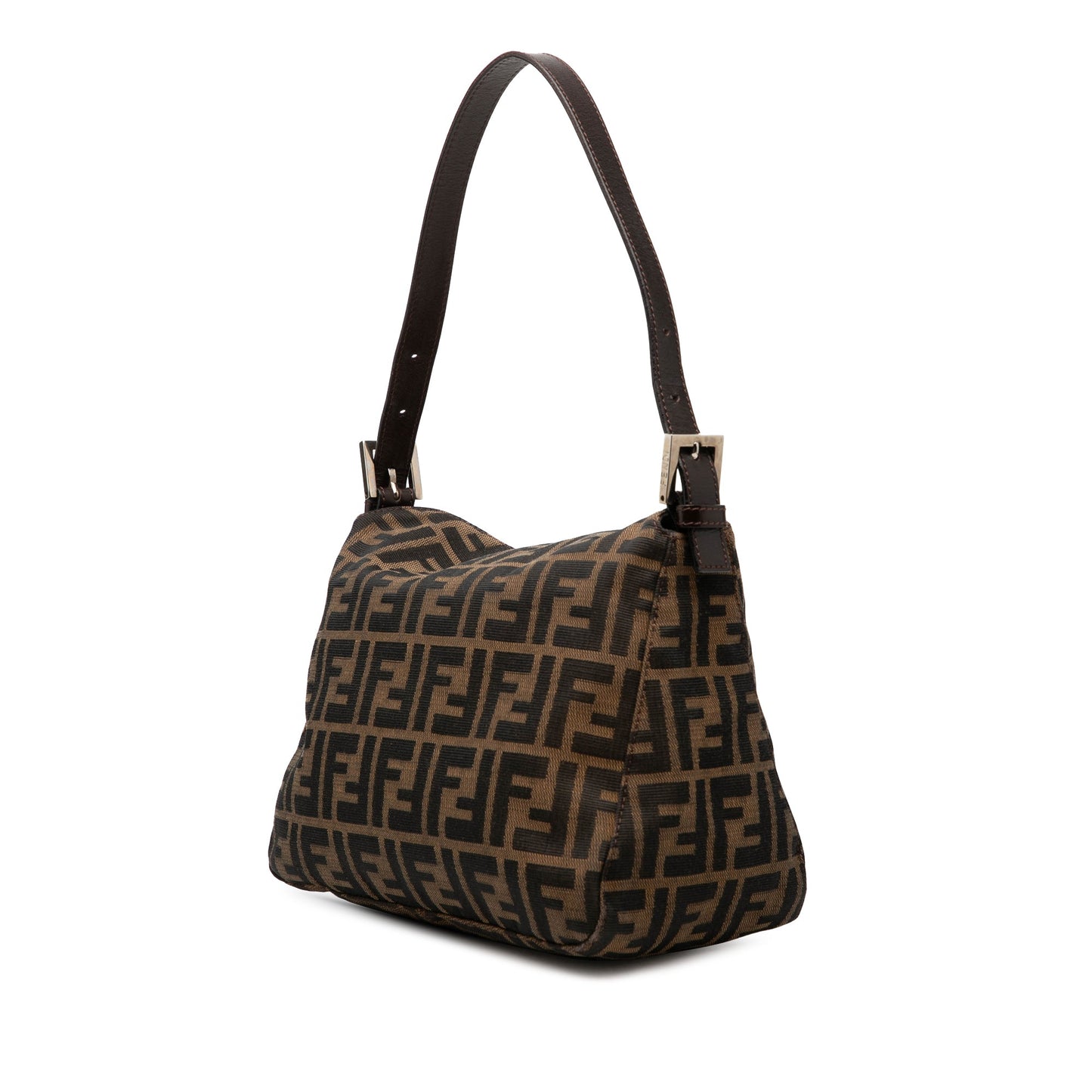 Fendi Zucca Canvas Double Flap Shoulder Bag