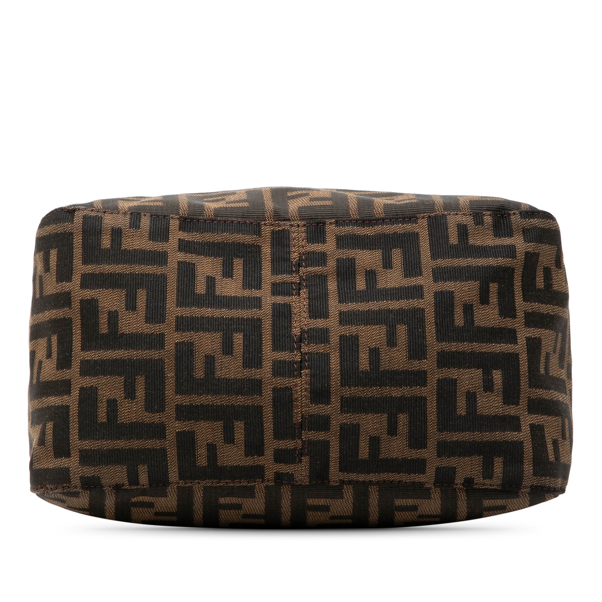 Fendi Zucca Canvas Double Flap Shoulder Bag