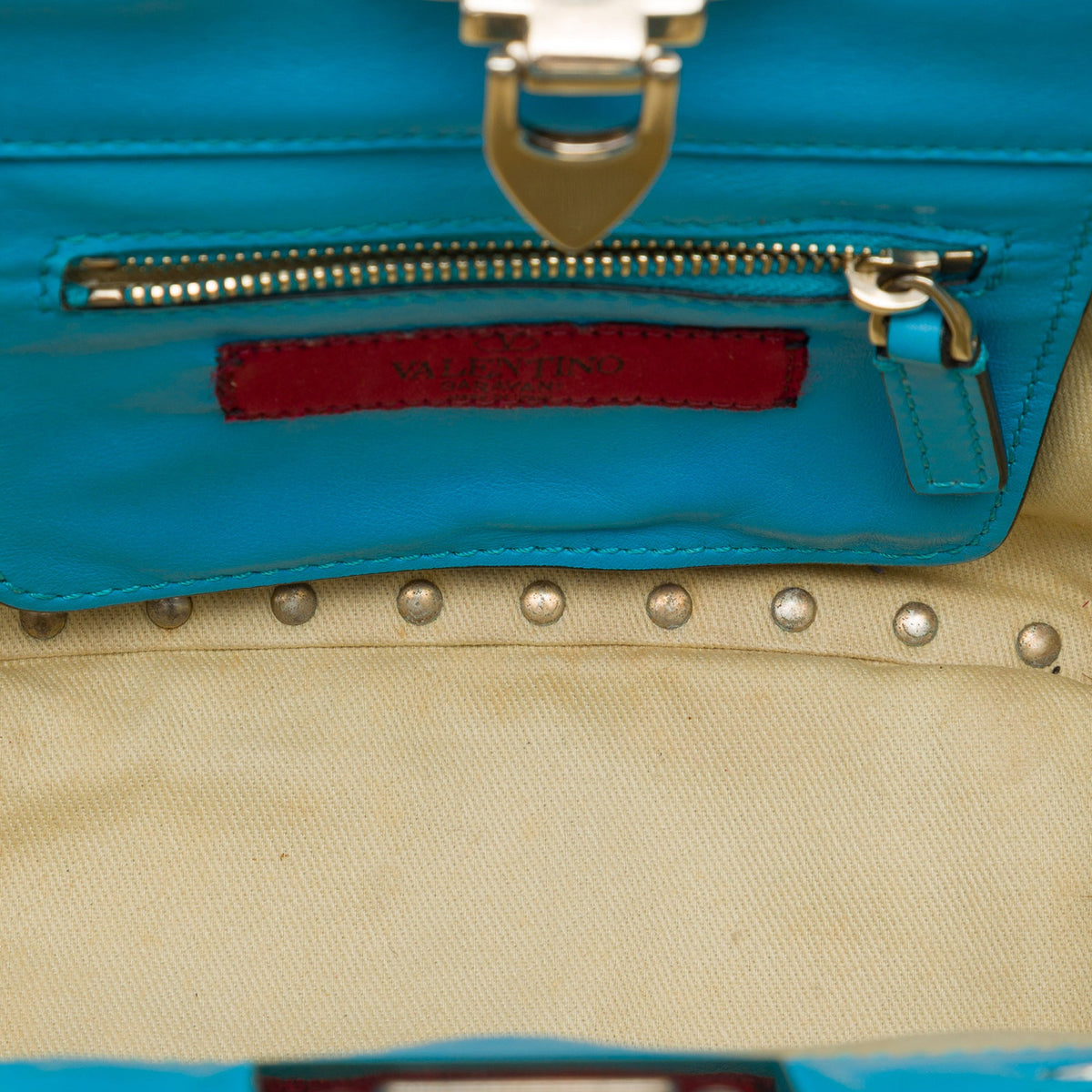 Valentino Mini Leather Rockstud Trapeze Satchel