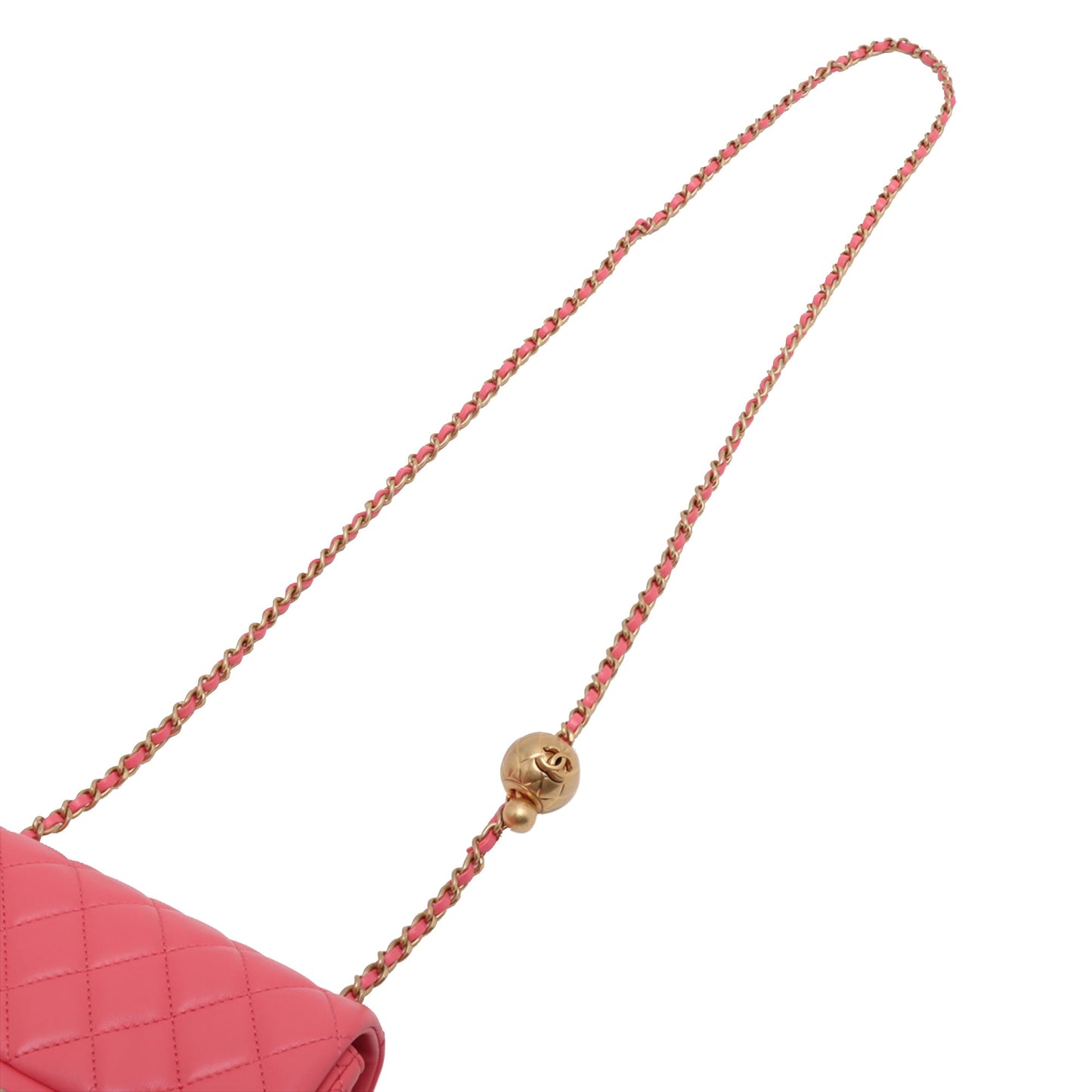 Chanel Mini Square Classic Lambskin Pearl Crush Single Flap