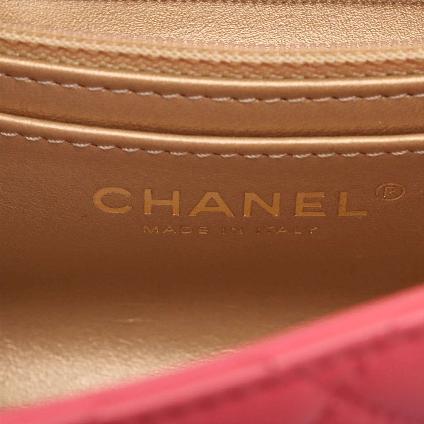 Chanel Mini Square Classic Lambskin Pearl Crush Single Flap