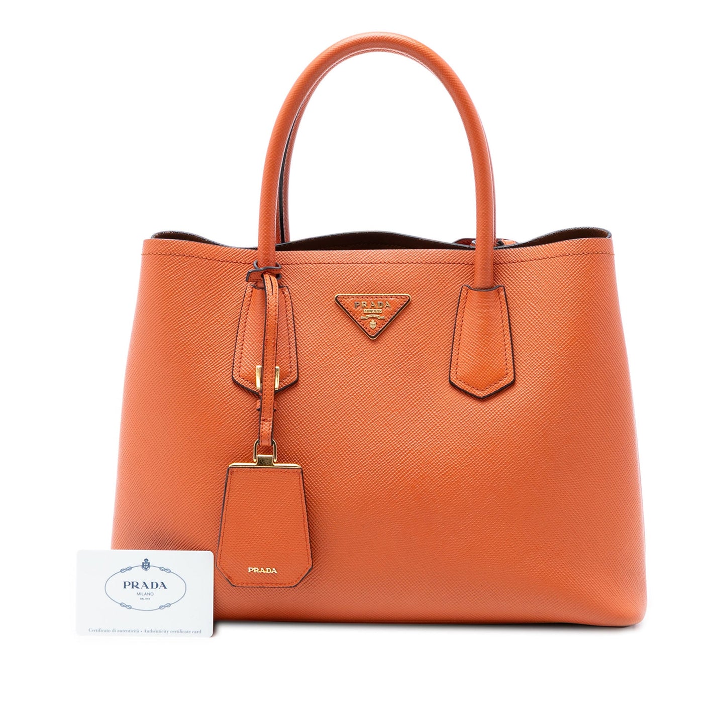 Prada Medium Saffiano Cuir Double Handle Satchel