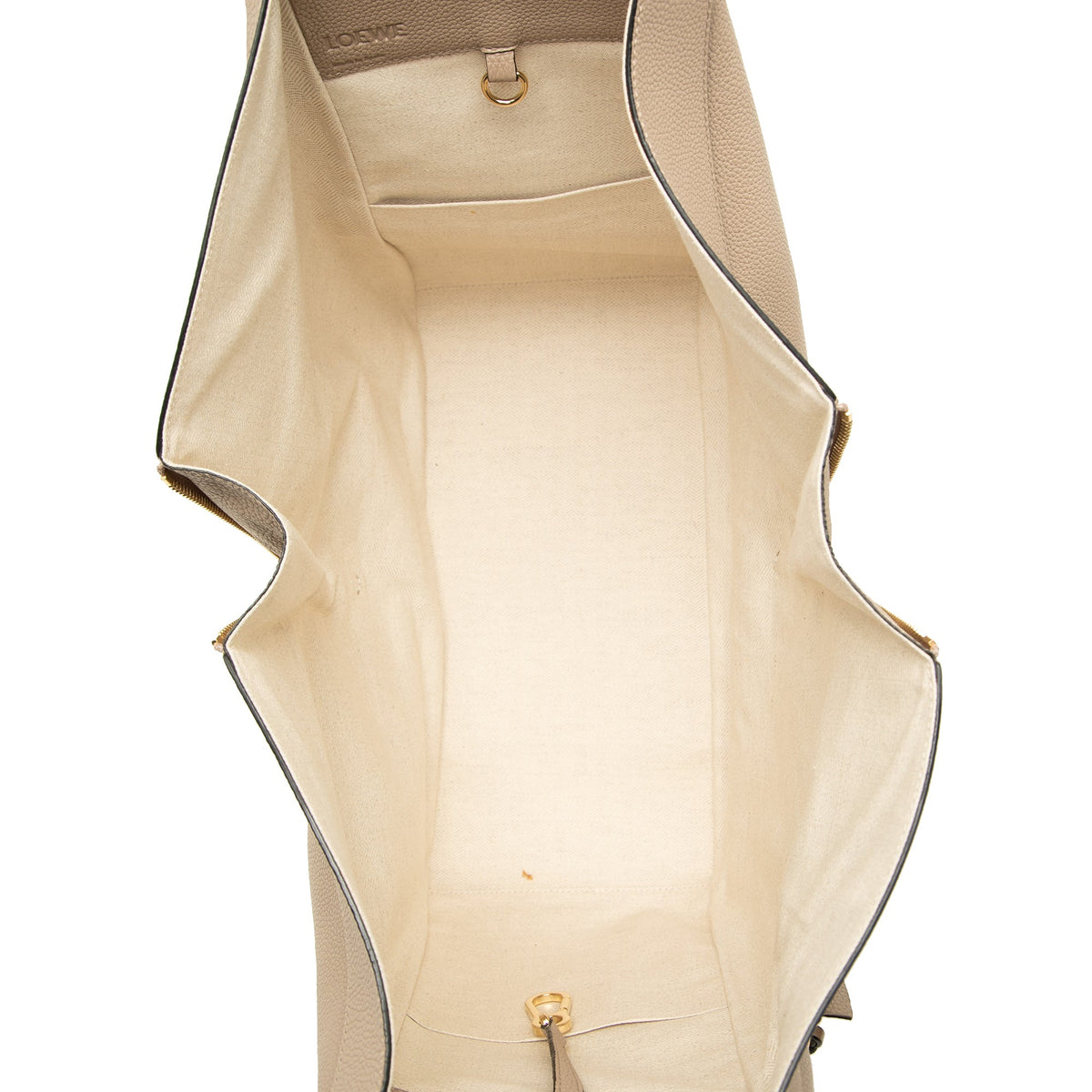 LOEWE Medium Grained Calfskin Hammock Satchel — Beige