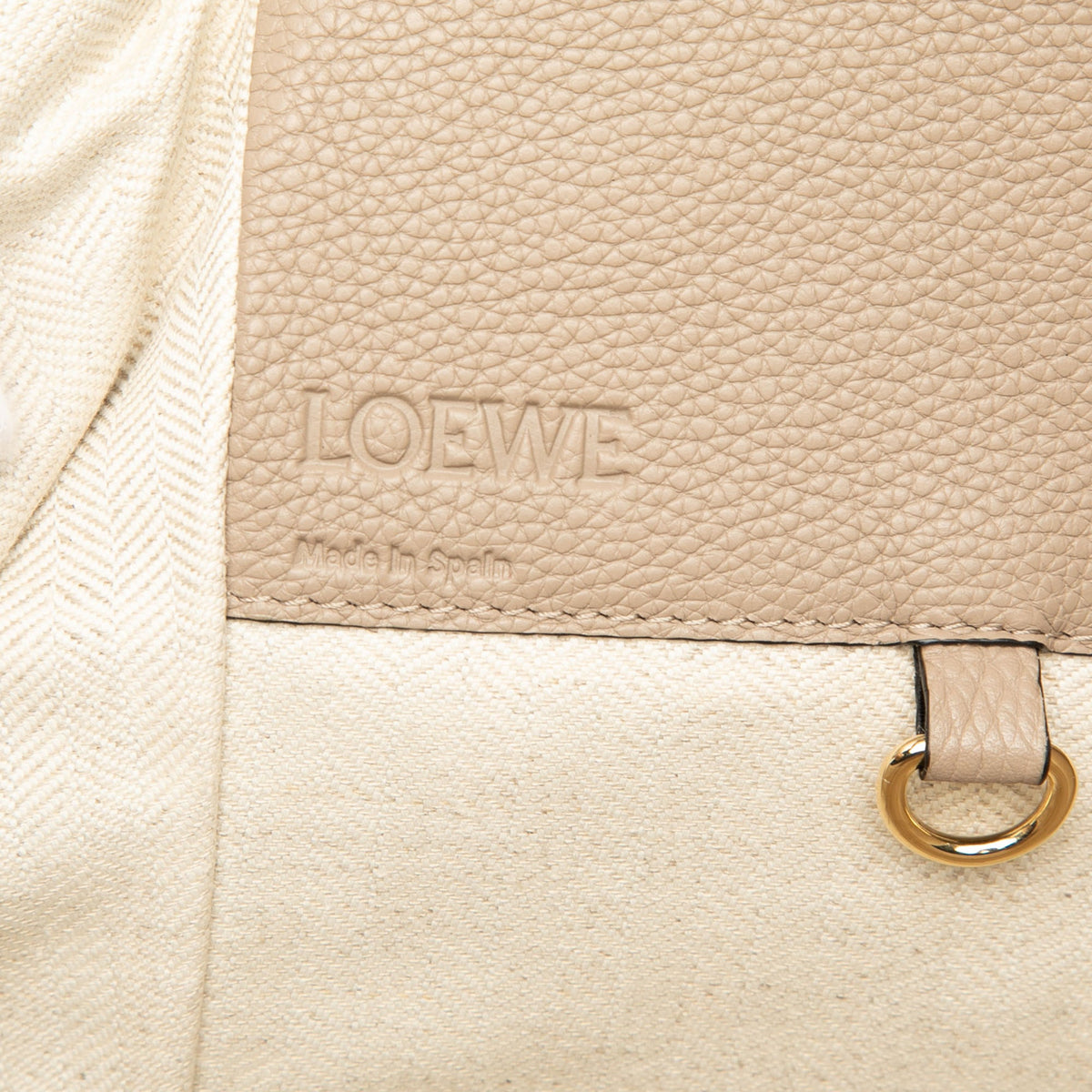 LOEWE Medium Grained Calfskin Hammock Satchel — Beige
