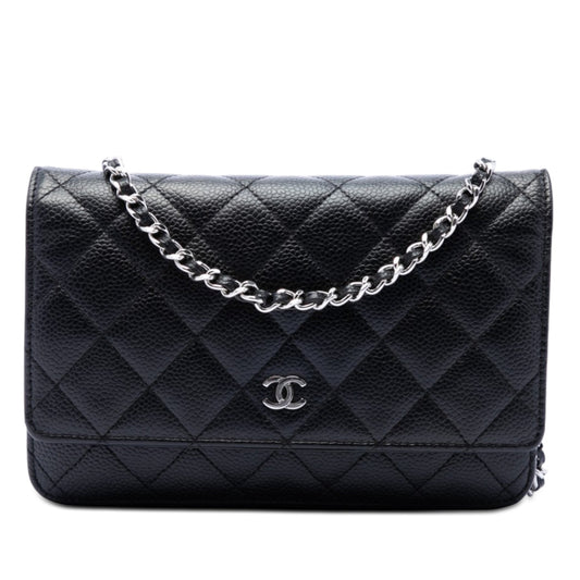 Chanel CC Quilted Caviar Wallet on Chain
