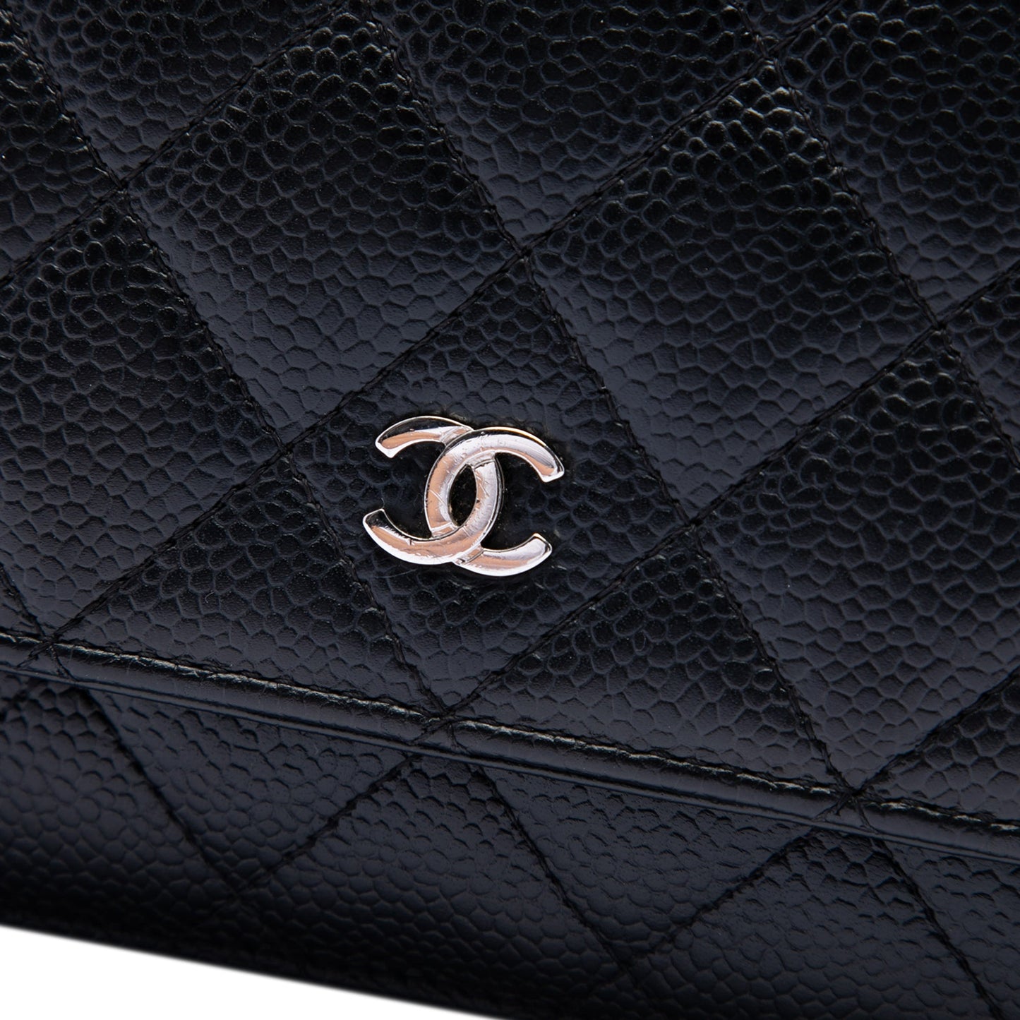 Chanel CC Quilted Caviar Wallet on Chain
