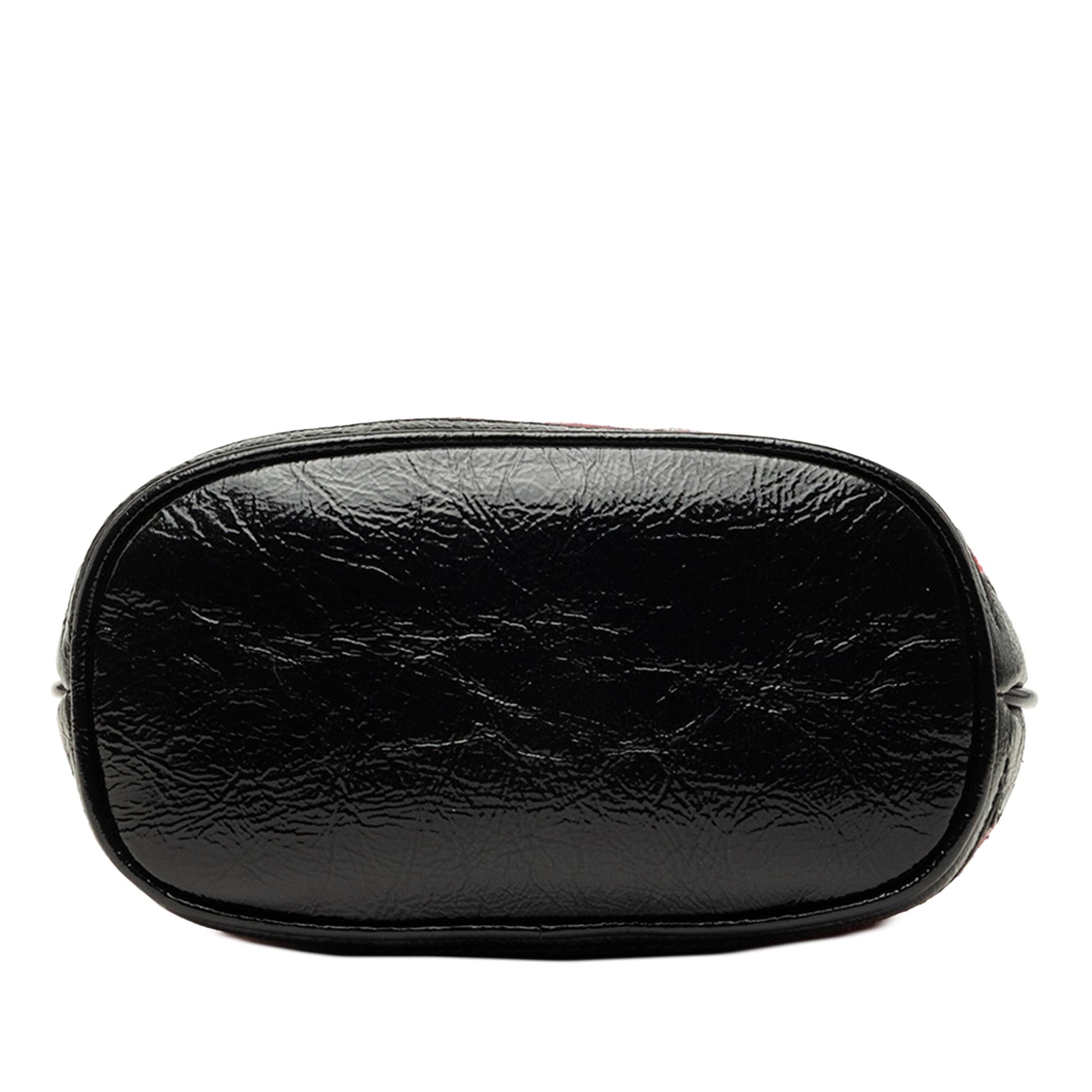 Gucci Mini Suede and Patent Web Ophidia Bucket Bag