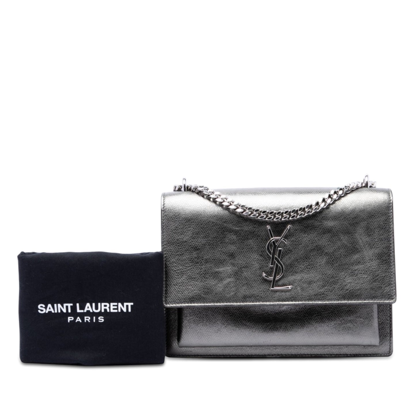 Saint Laurent Medium Metallic Calfskin Monogram Sunset Crossbody